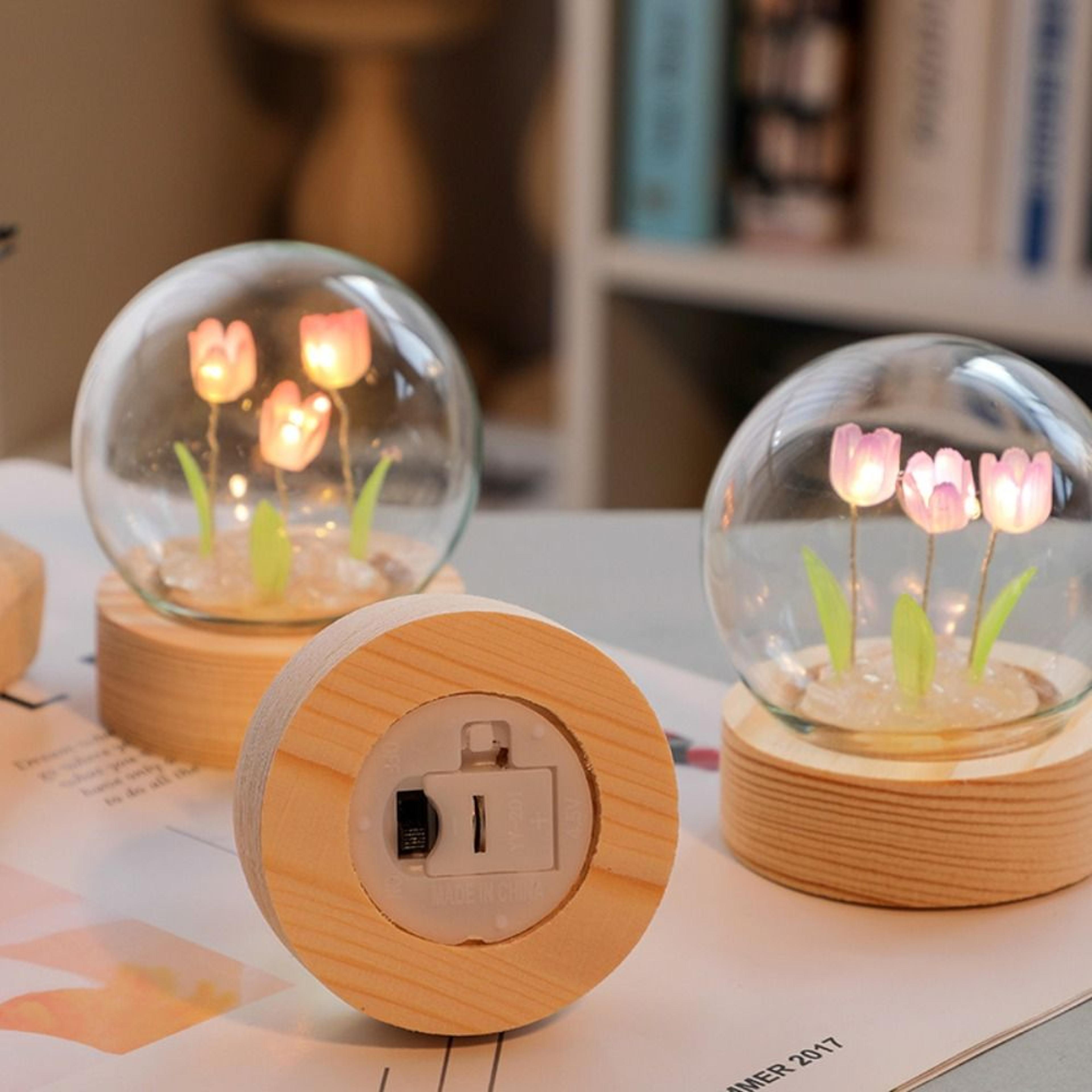 Tulip Night Light Floral Lamp Romantic Bedroom Decor Gift 2