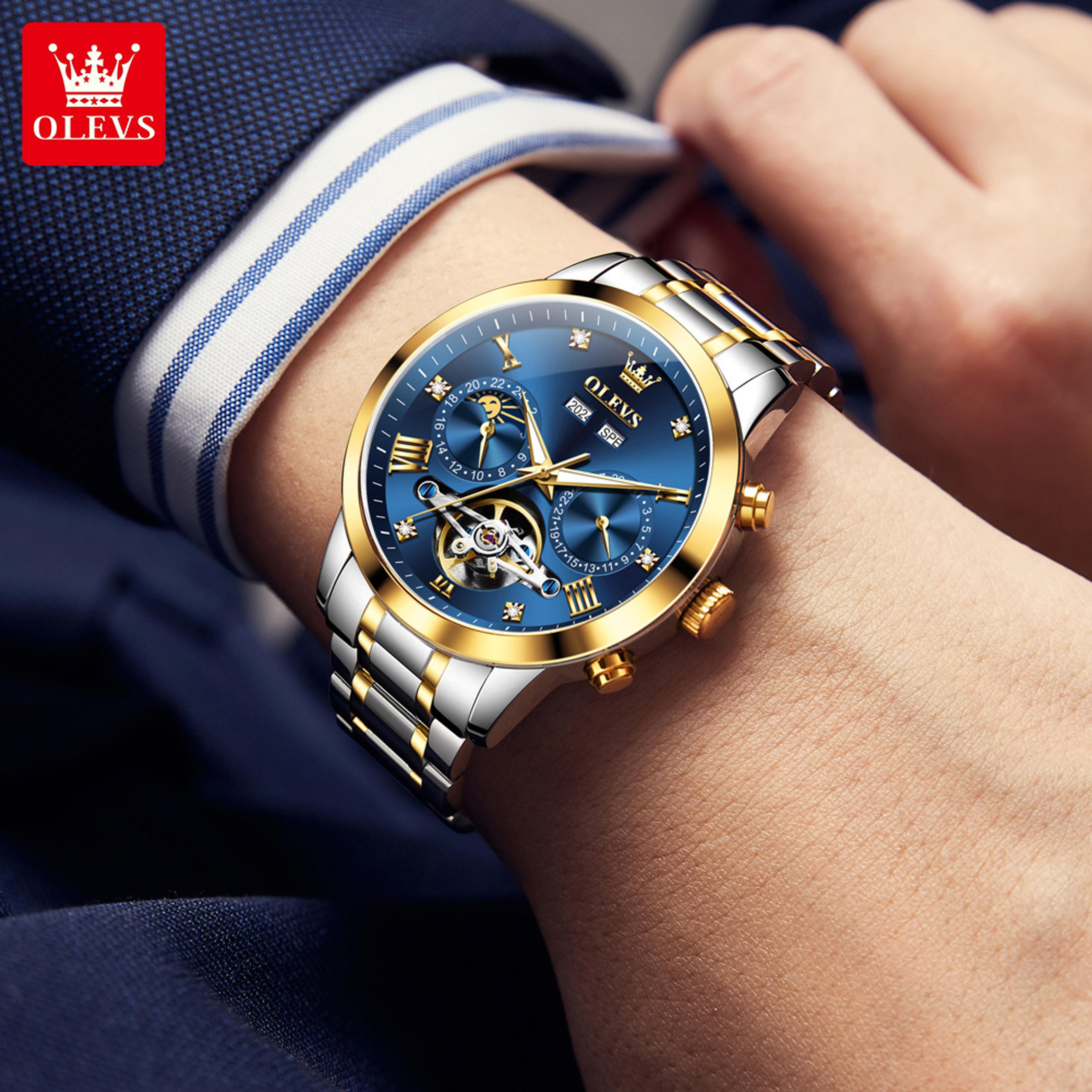 Luxury Automatic Mechanical Watch For Men With Moon Phase And Hollow Flywheel 2
