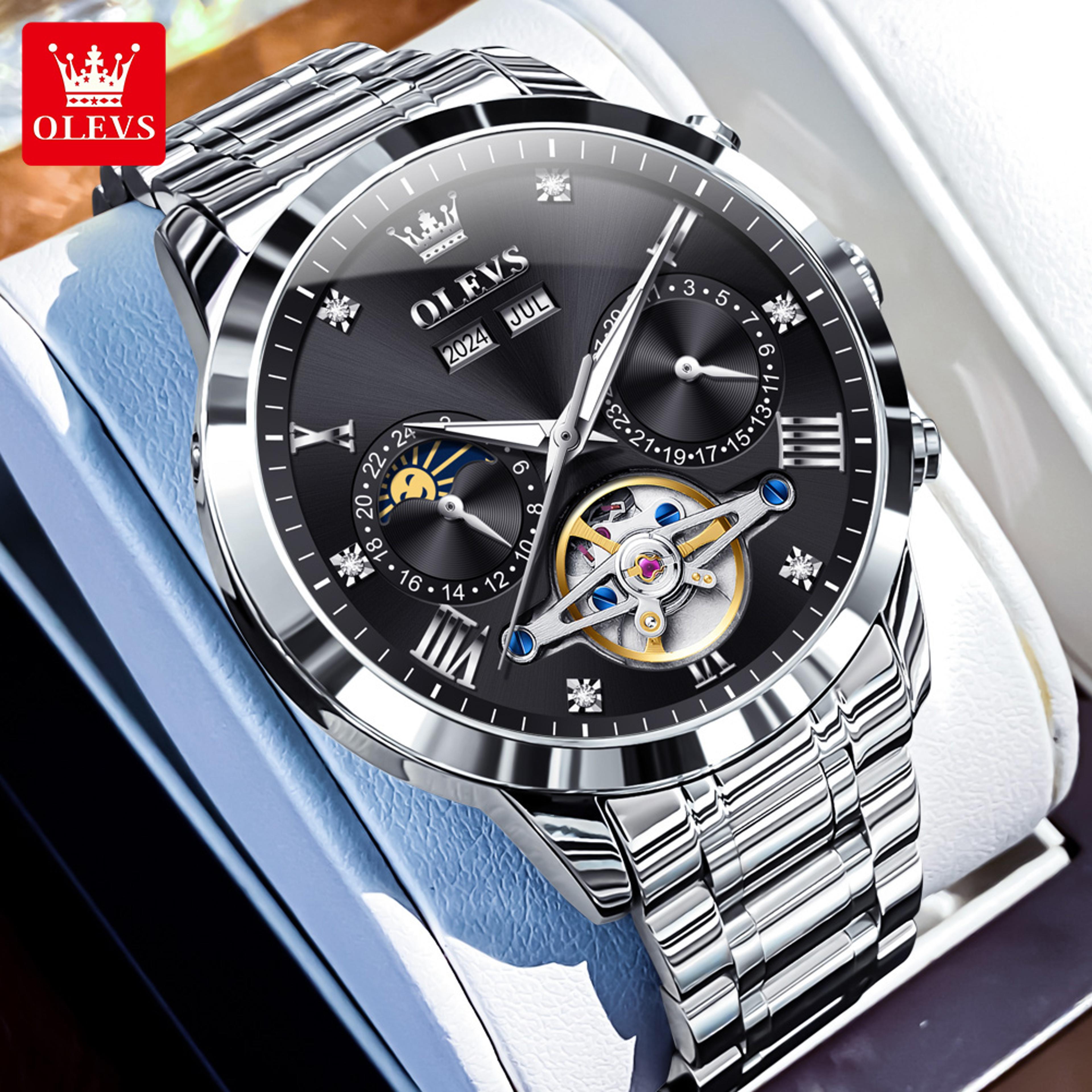 Luxury Automatic Mechanical Watch For Men With Moon Phase And Hollow Flywheel 8