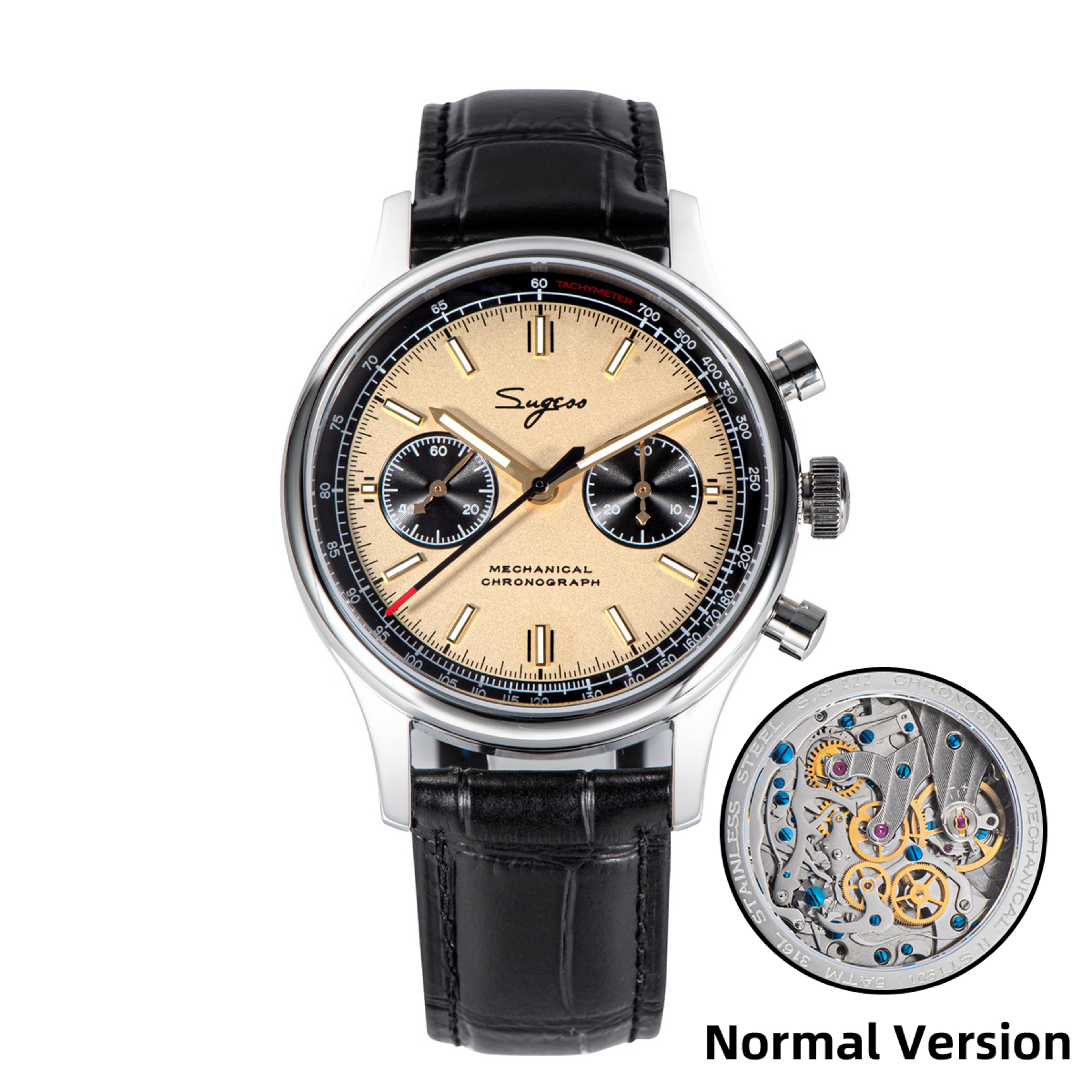 Mechanical Chronograph Panda Watch Men Sapphire Automatic Air Force Style Wristwatch 7