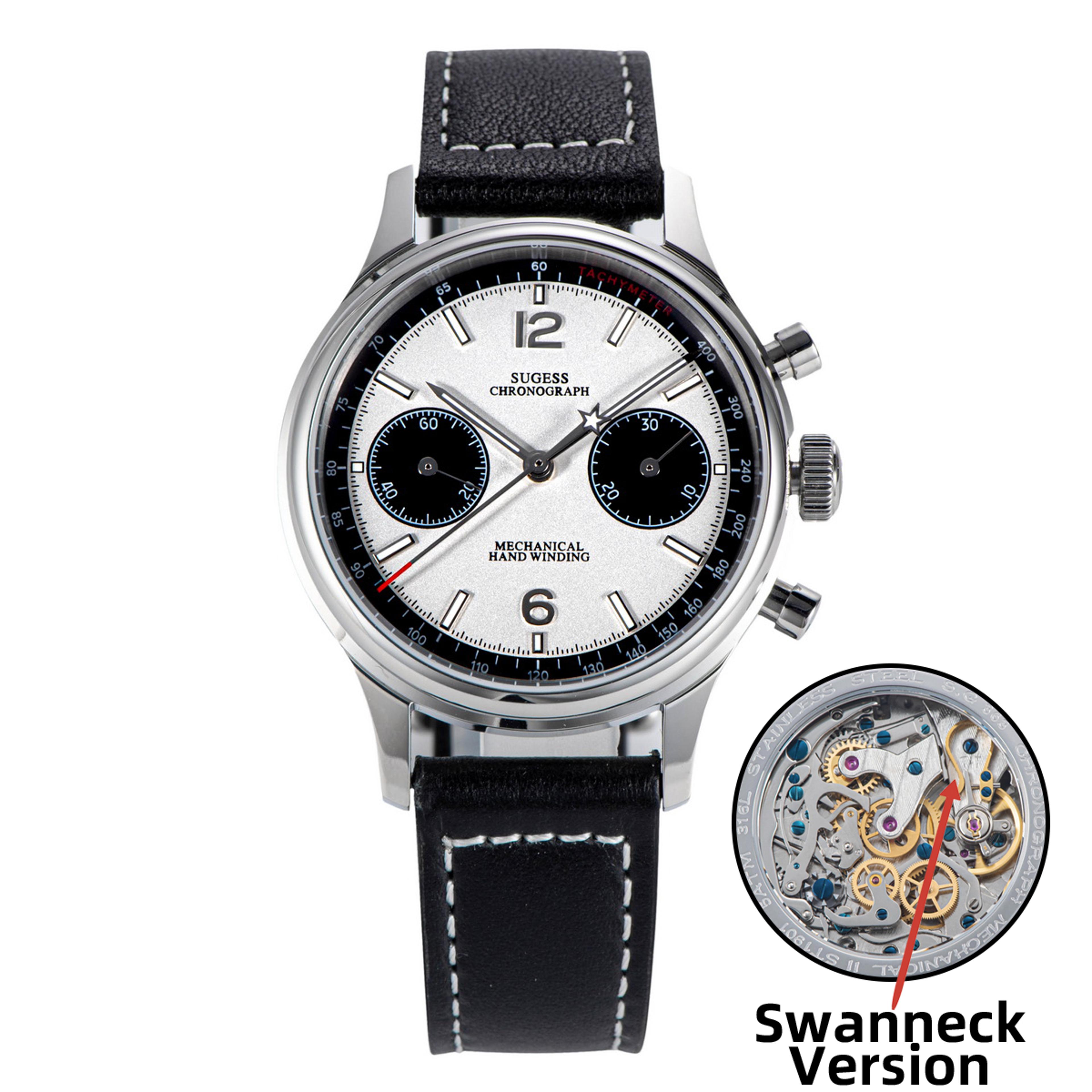Mechanical Chronograph Panda Watch Men Sapphire Automatic Air Force Style Wristwatch 8