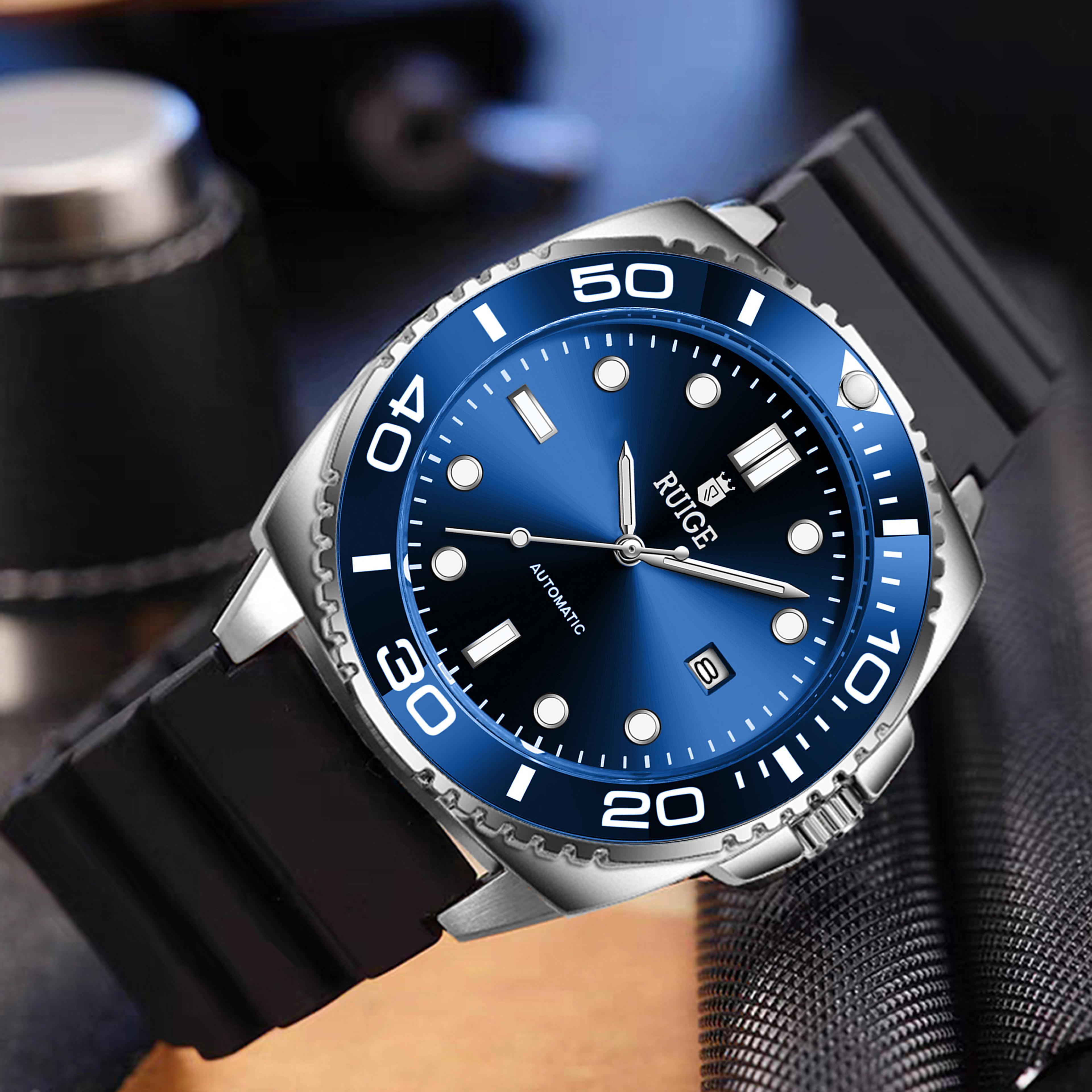 Mens Automatic Mechanical Watch With Calendar Waterproof Night Light Fashion Design 2