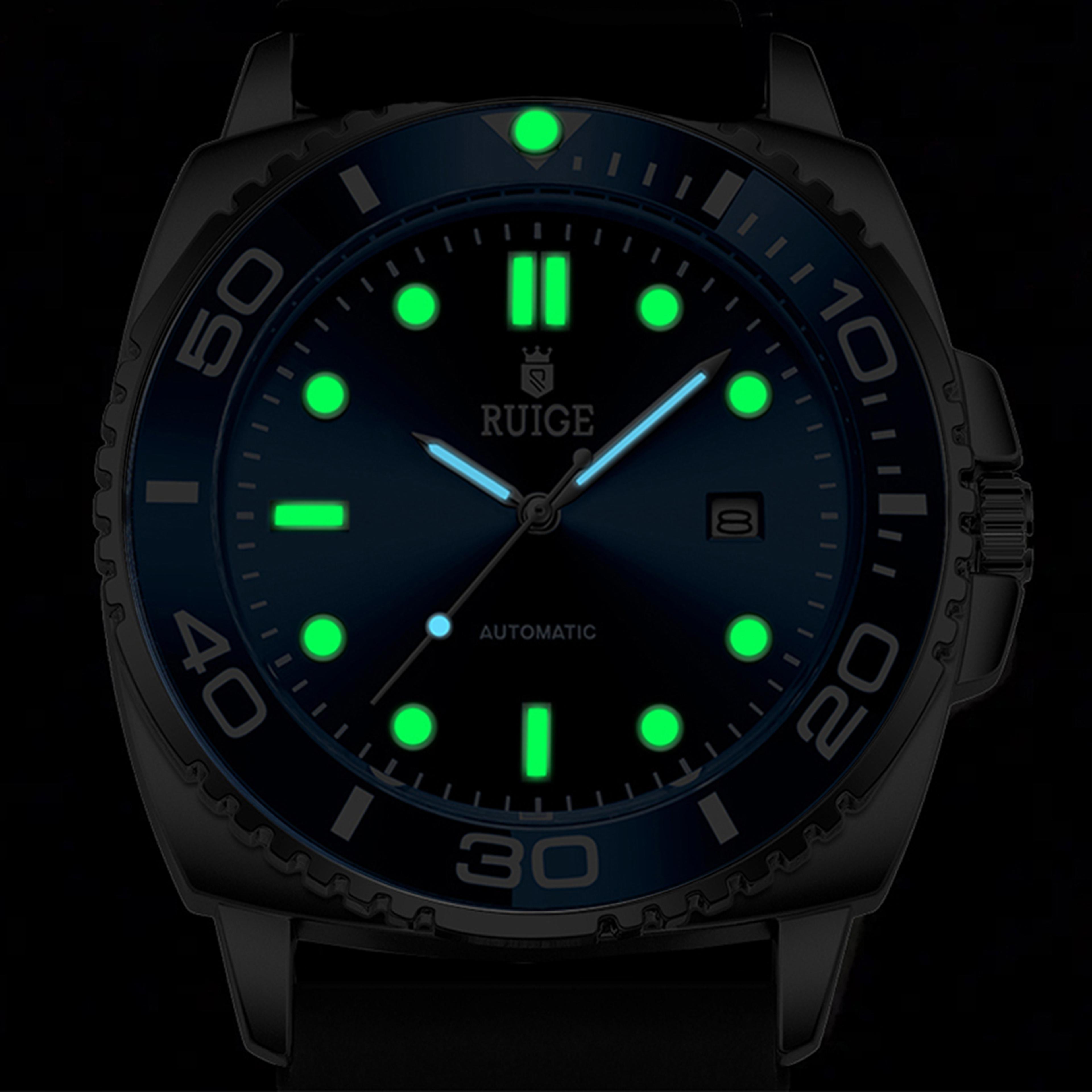 Mens Automatic Mechanical Watch With Calendar Waterproof Night Light Fashion Design 3