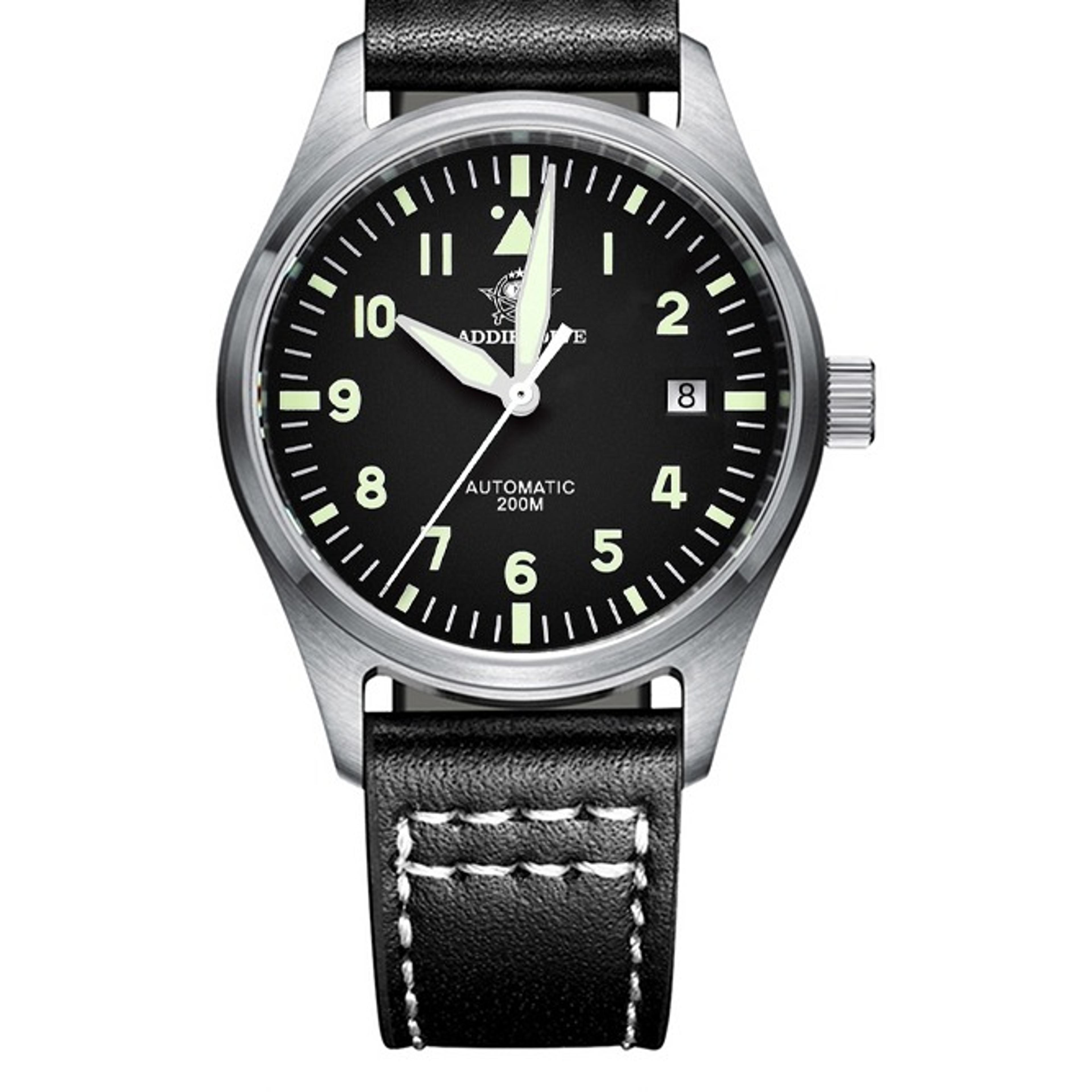 Automatic Mechanical Diving Watch Waterproof Mens Leather Retro Watchjpg