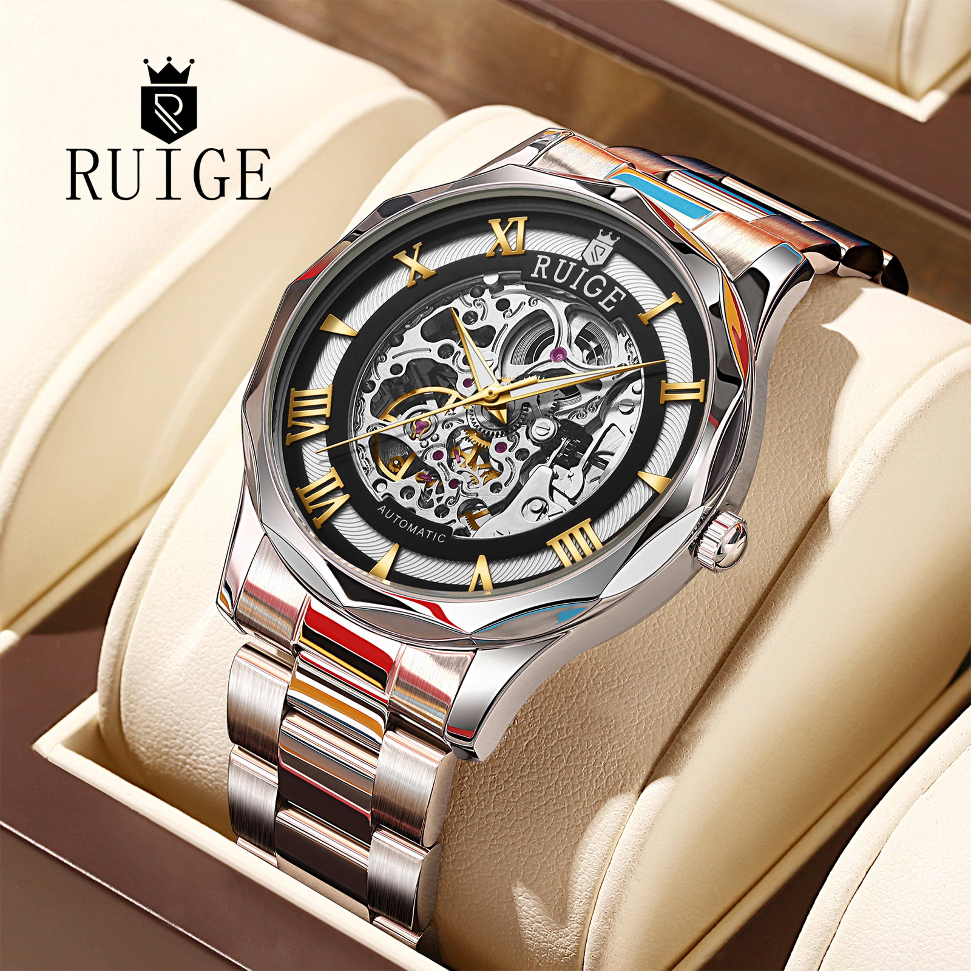 Double Sided Hollow Automatic Mechanical Watch For Men Stainless Steel Waterproof Fashion Timepiece 6