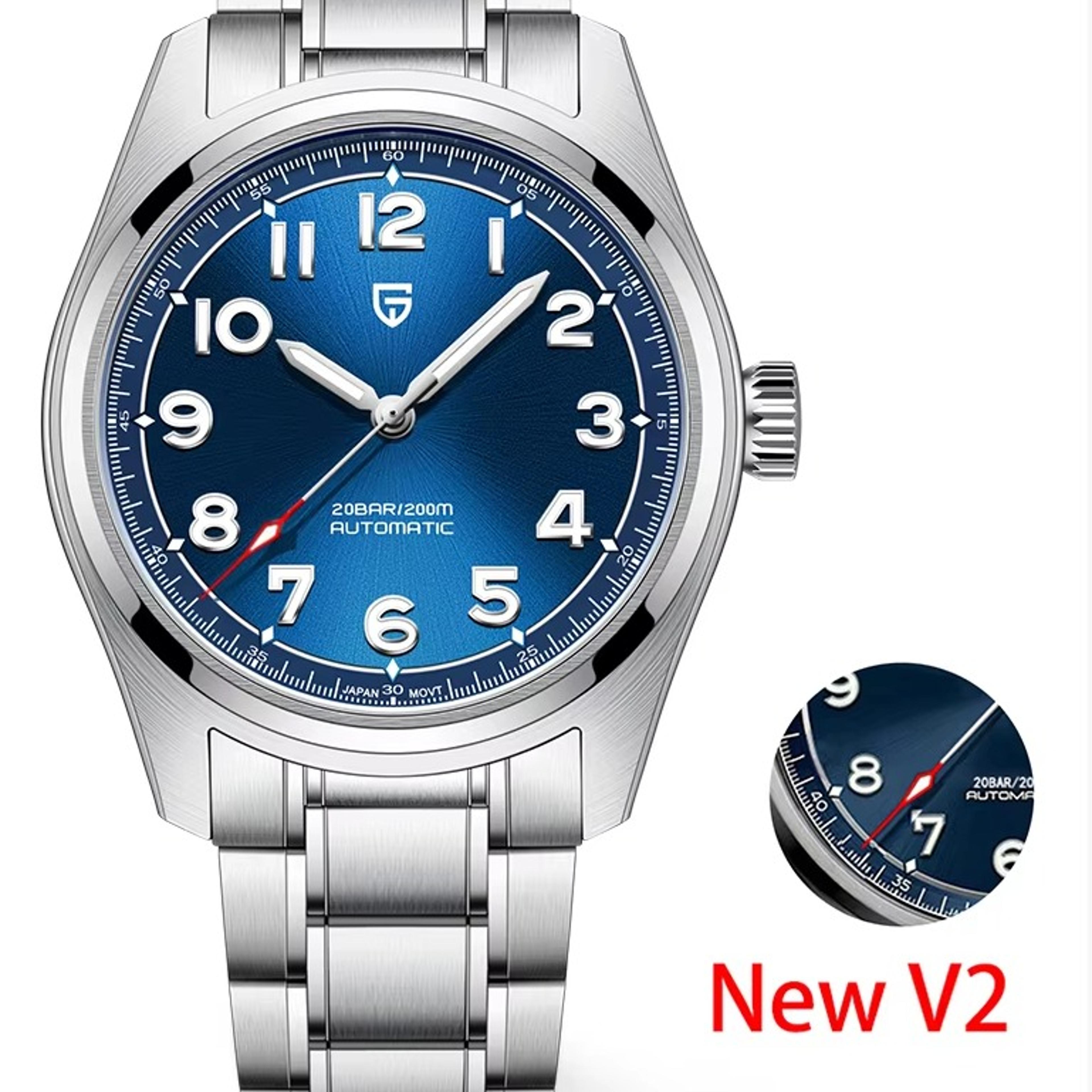 Men Automatic Mechanical Watch Sapphire Glass Stainless Steel Waterproof Luxury Wristwatchjpg