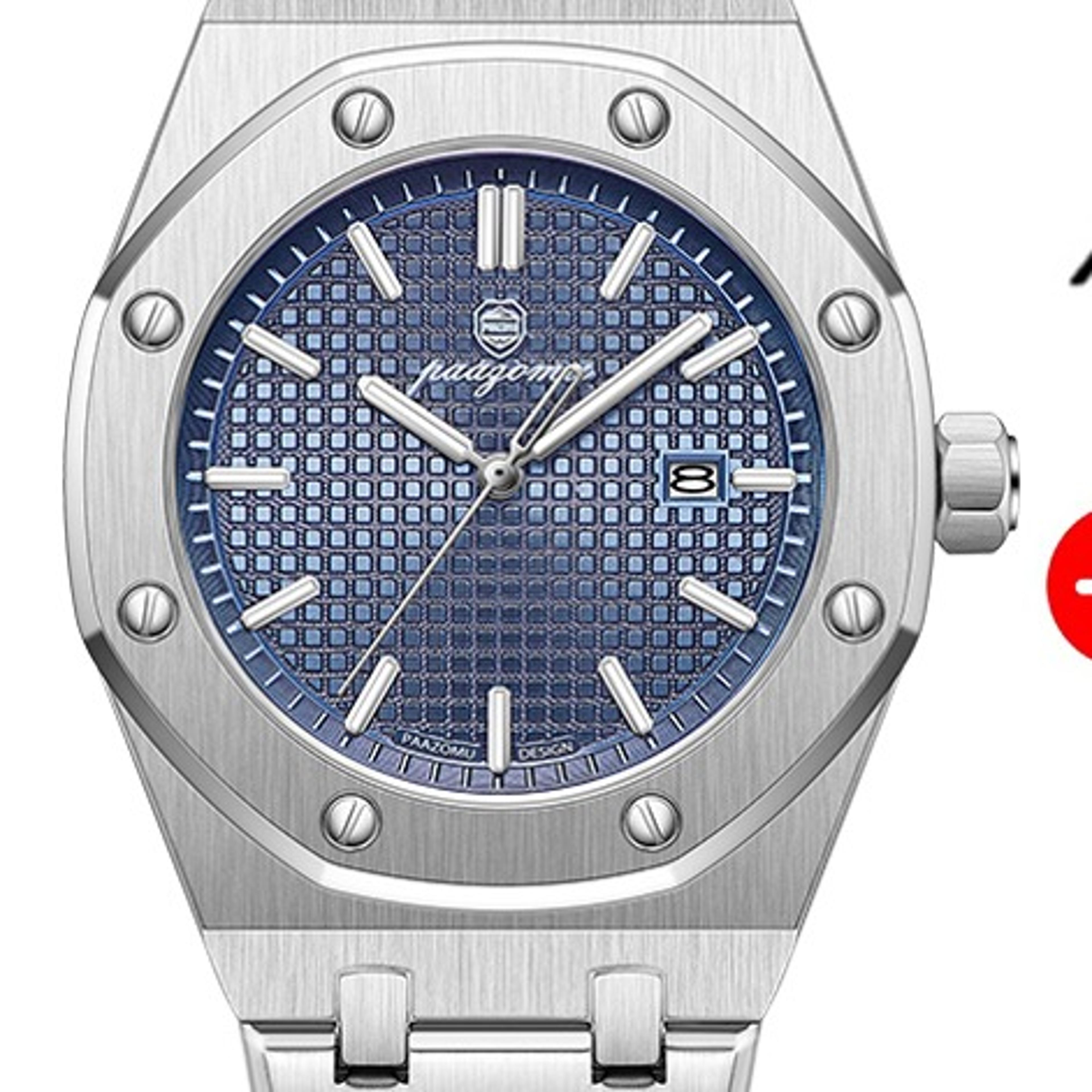 luxury mens quartz watch with luminous dial waterproof stainless steel business wristwatch
