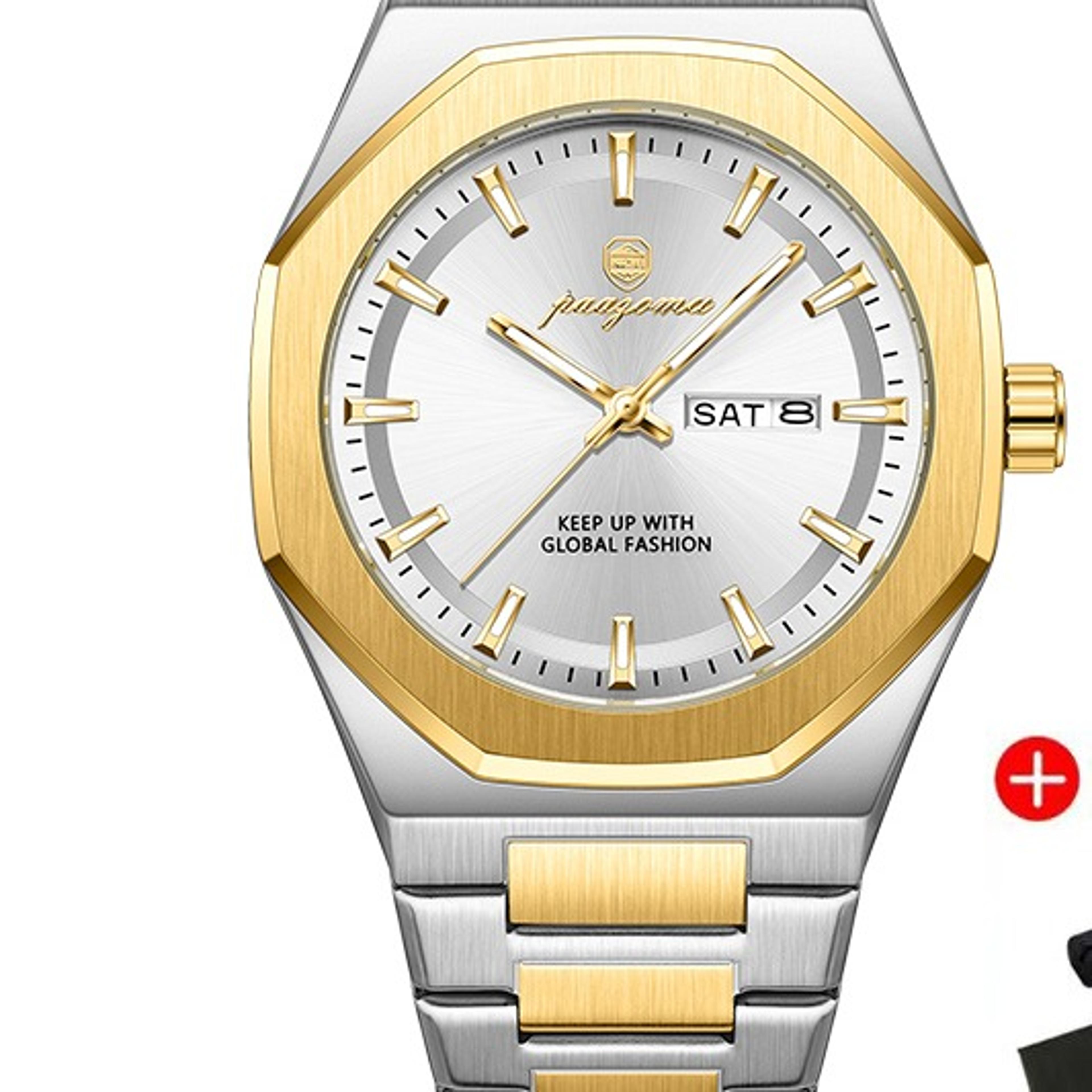 luxury stainless steel luminous waterproof quartz mens watch with elegant sport design