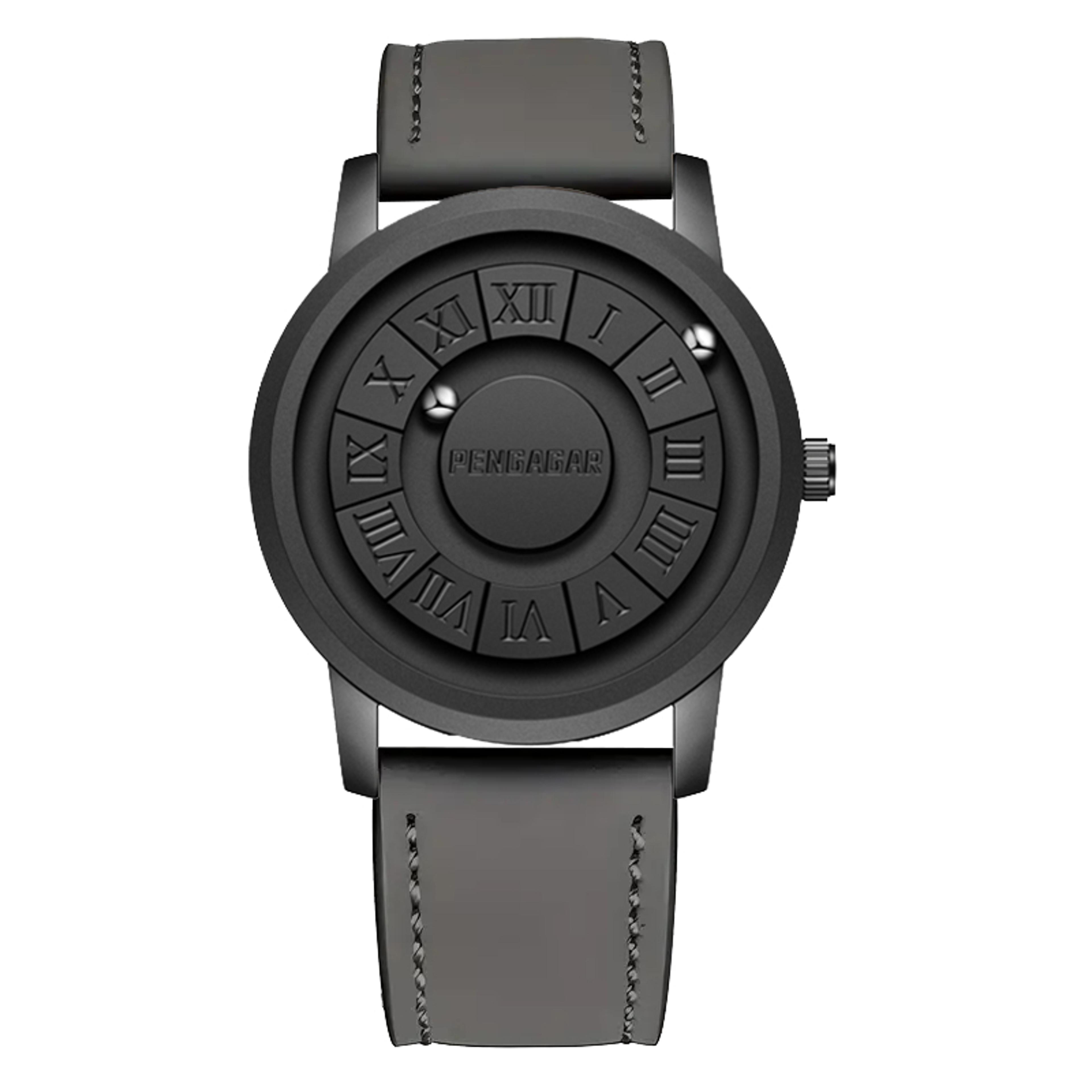 Creative Magnetic Force Stainless Steel Quartz Watch For Men With Unique Scrolling Pointer Design 6