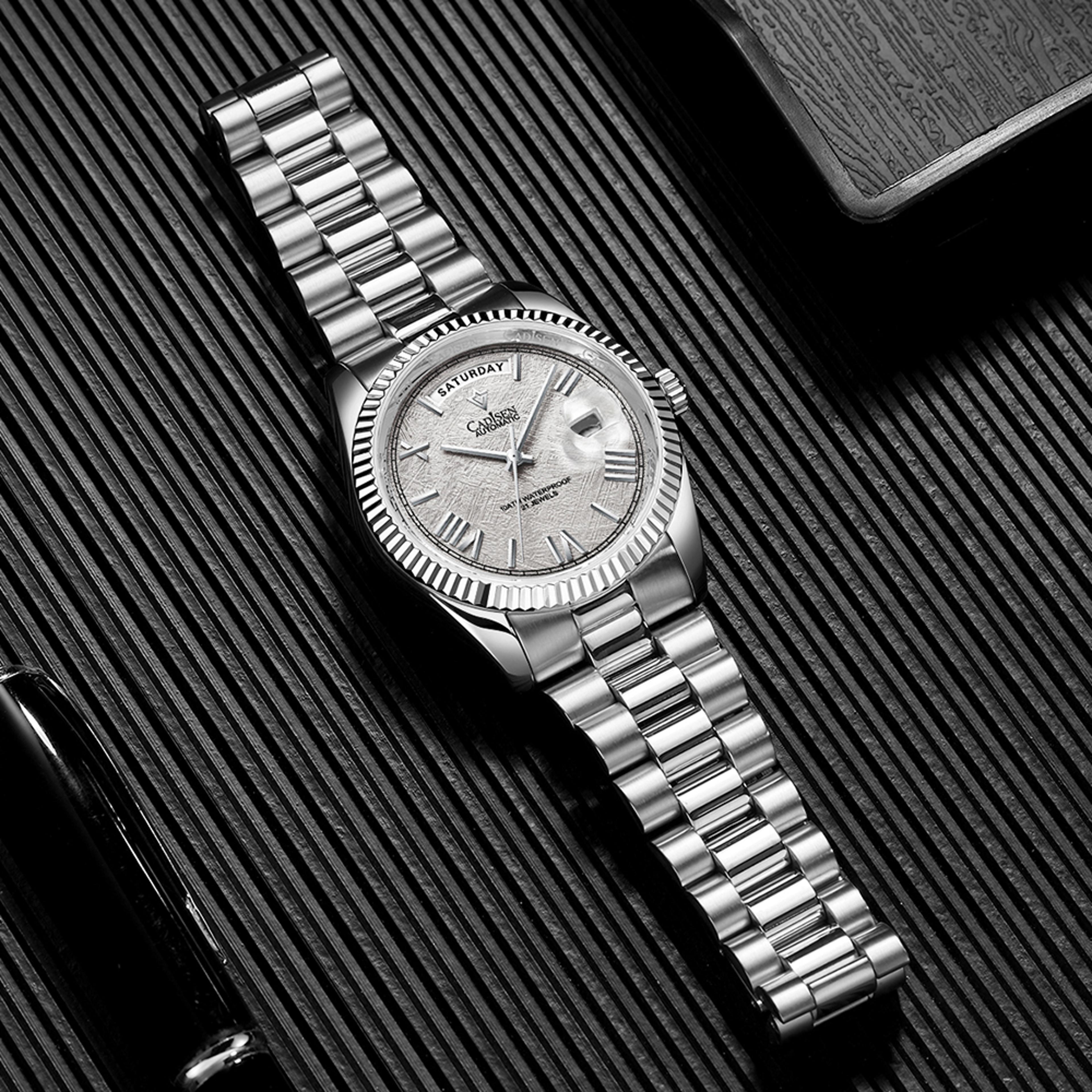 Luxury Meteorite Dial Automatic Mechanical Watch For Men With Movement 4