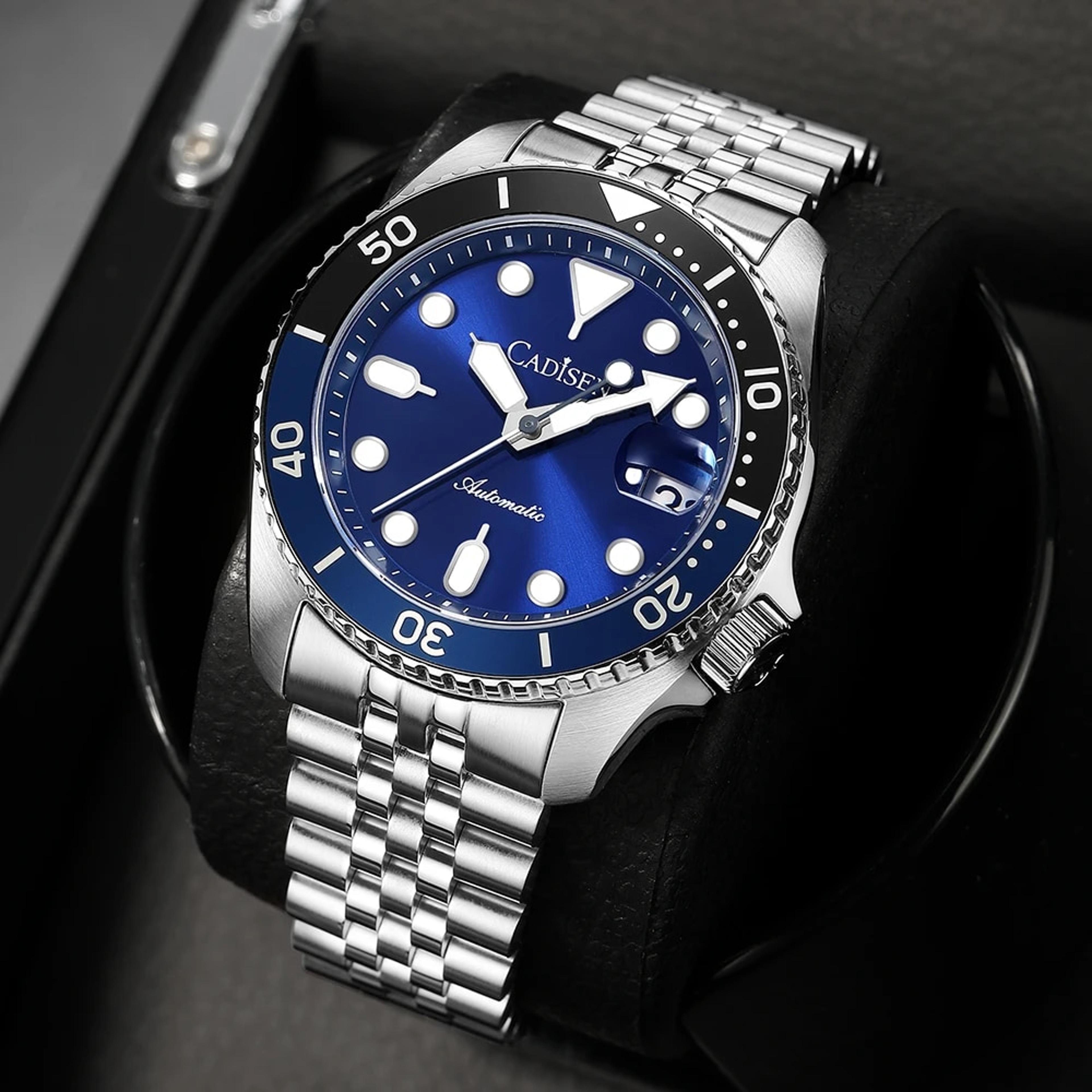Luxury Automatic Men Mechanical Watch With Ceramic Bezel Sapphire Glass Luminous Dial 0