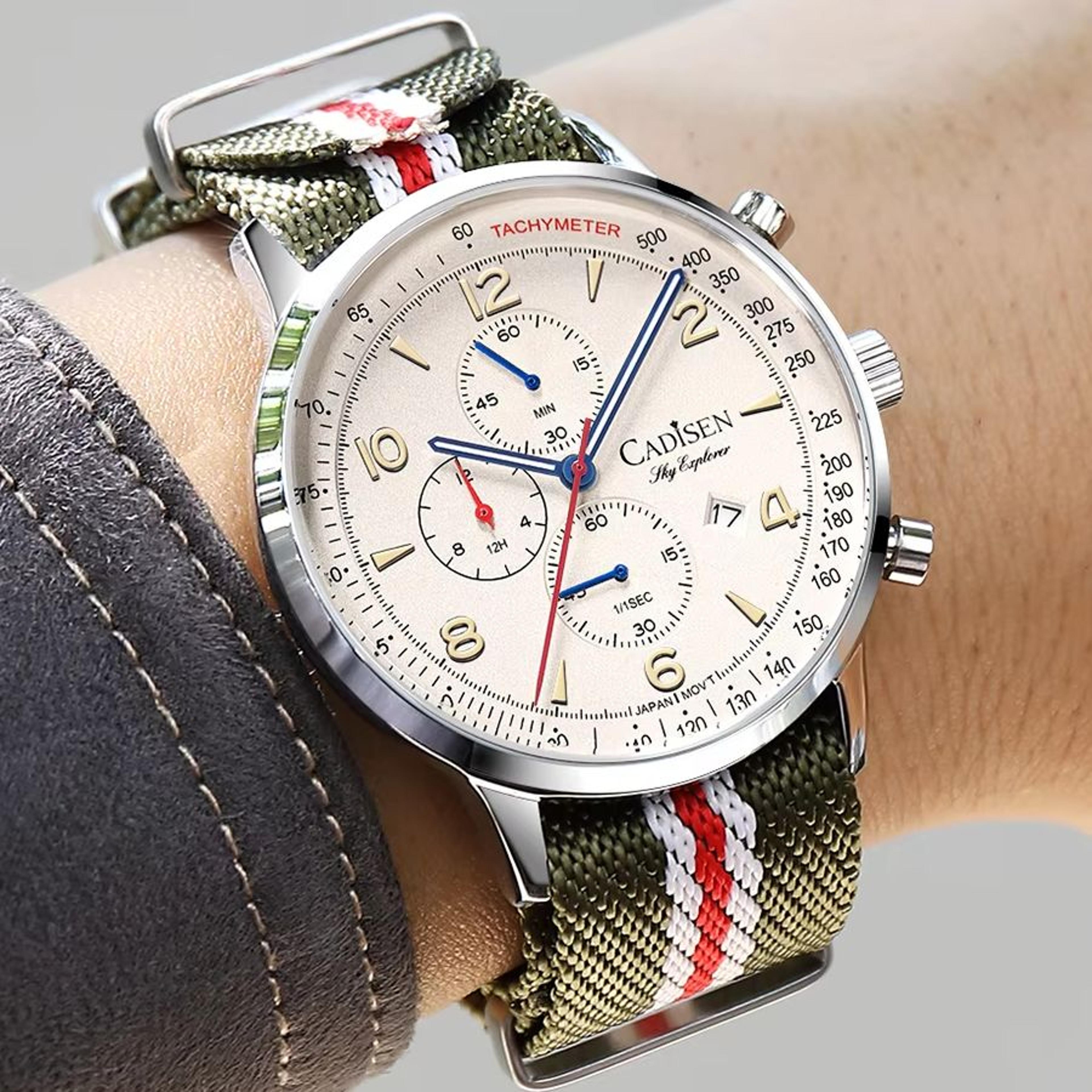 mens quartz watch waterproof canvas luxury wristwatch