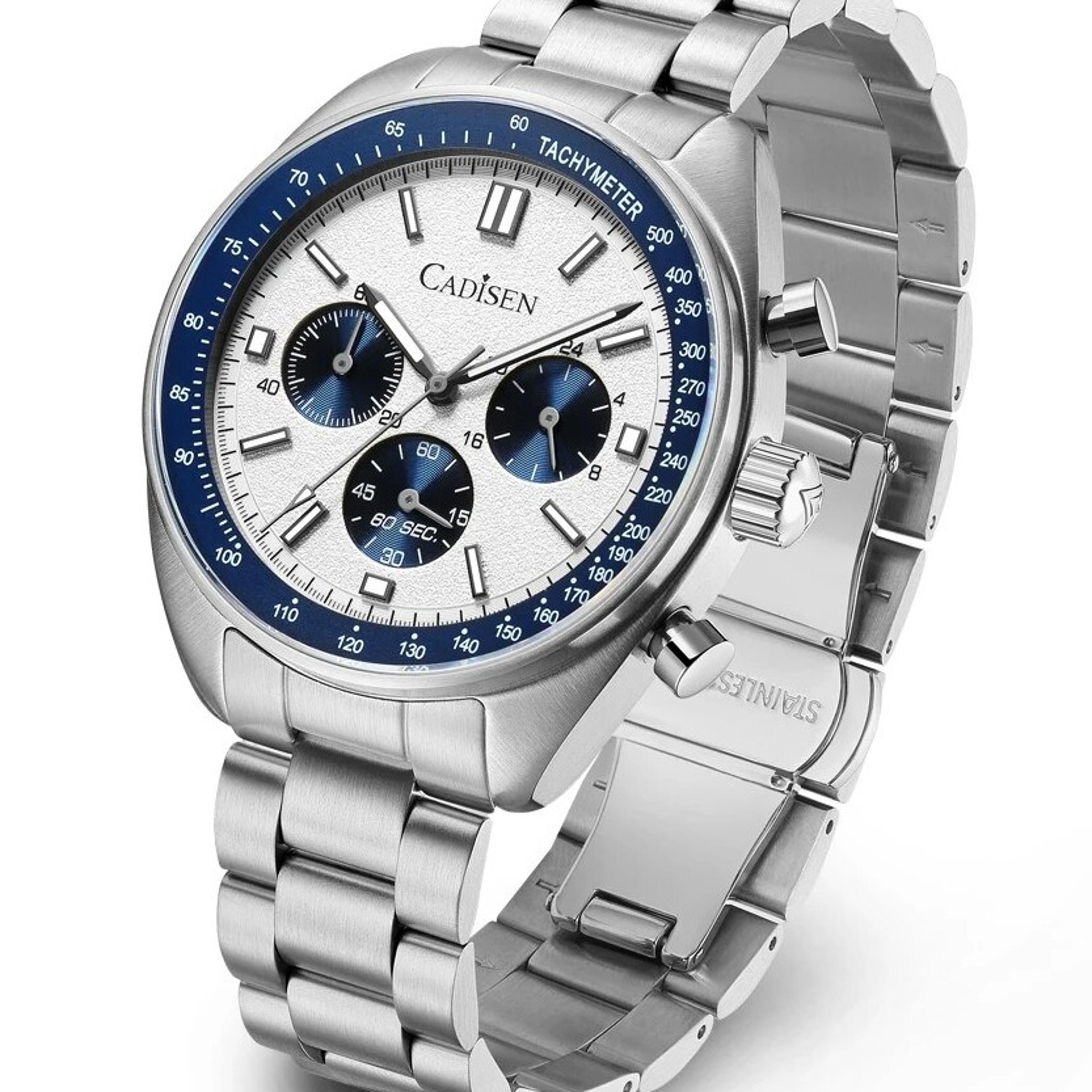 luxury men chronograph quartz business watch with movement