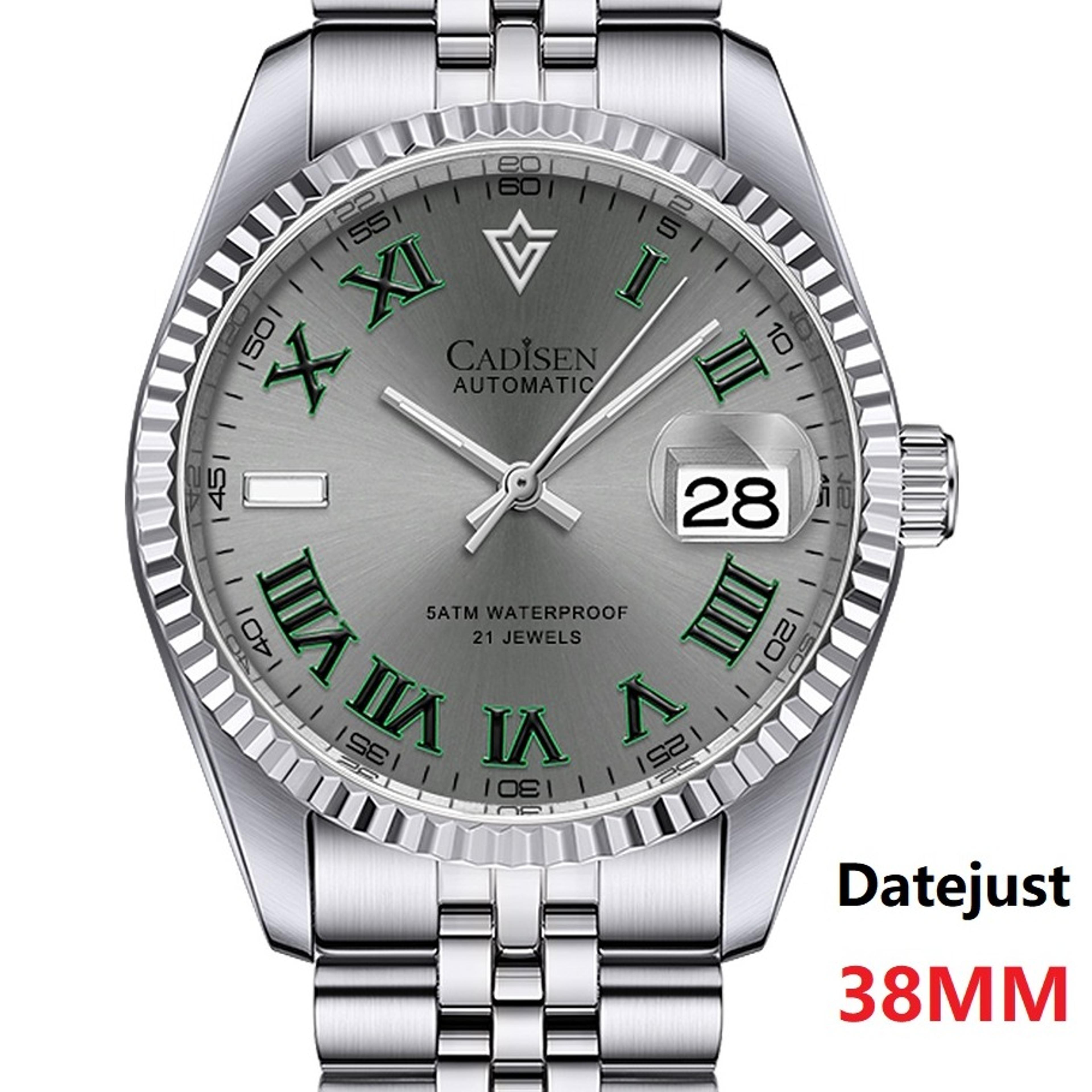 luxury mens automatic mechanical watch with sapphire glass stainless steel waterproof design