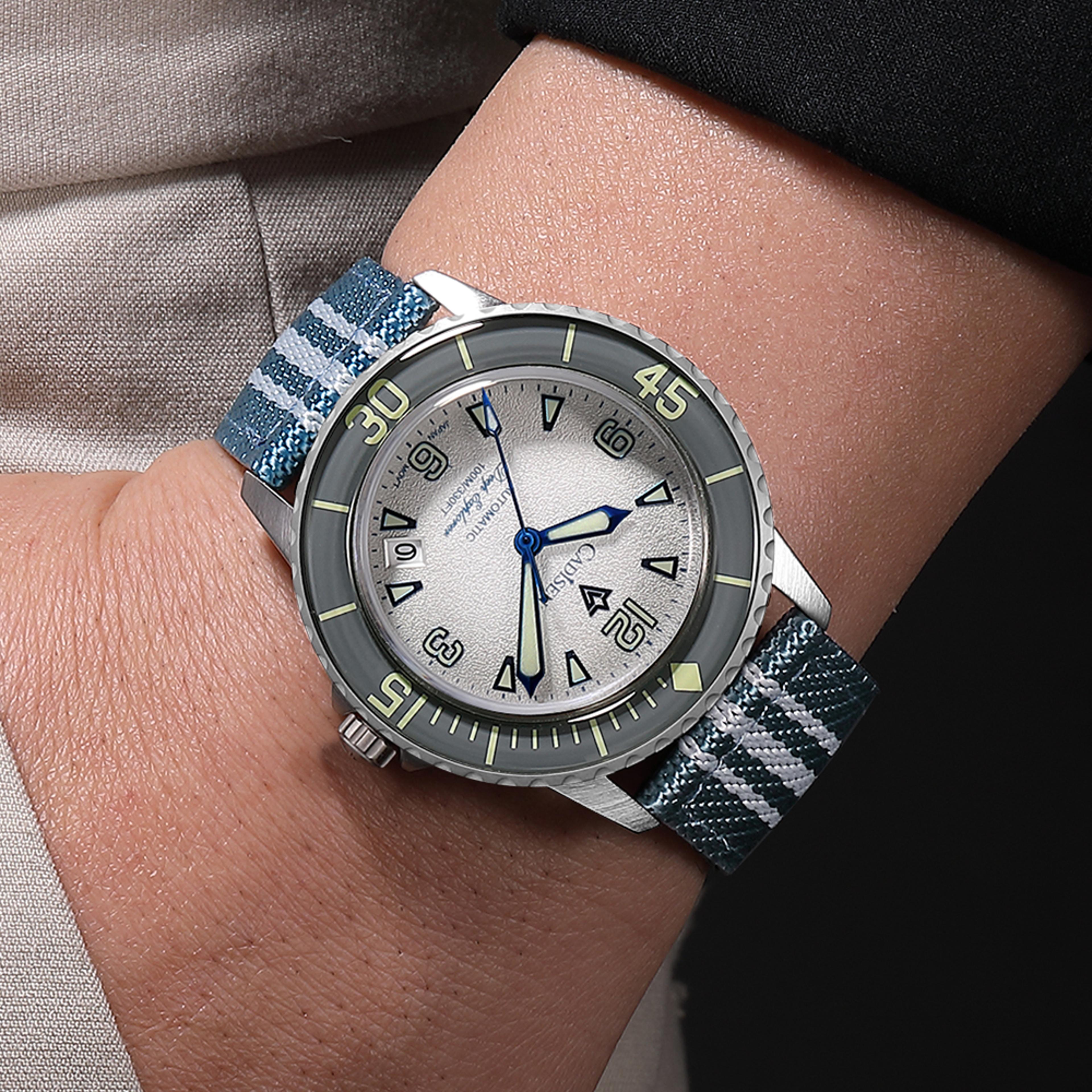 Deep Explorer Automatic Mechanical Watch With Luminous Canvas Strap 2