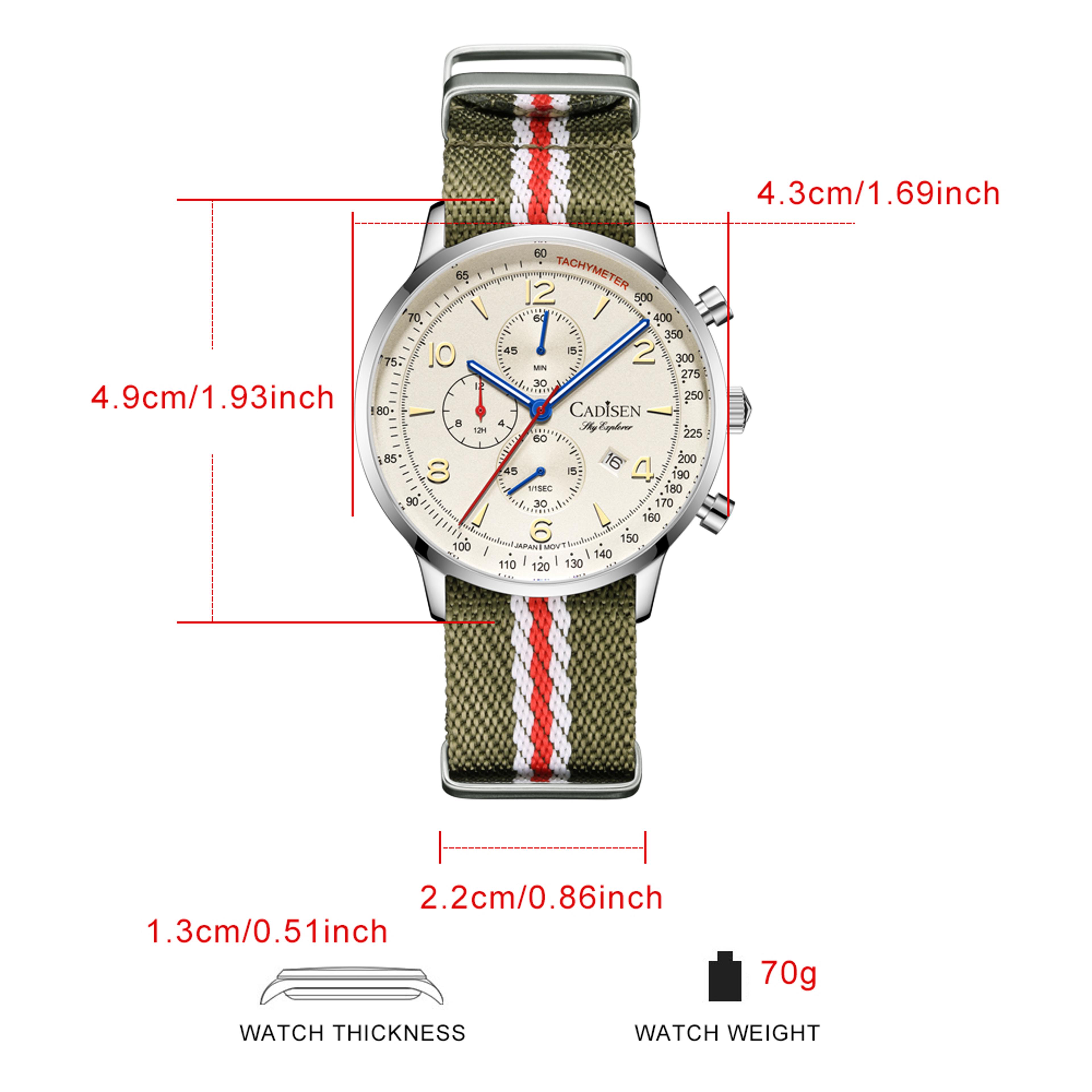 Mens Quartz Watch Waterproof Canvas Wristwatch 4