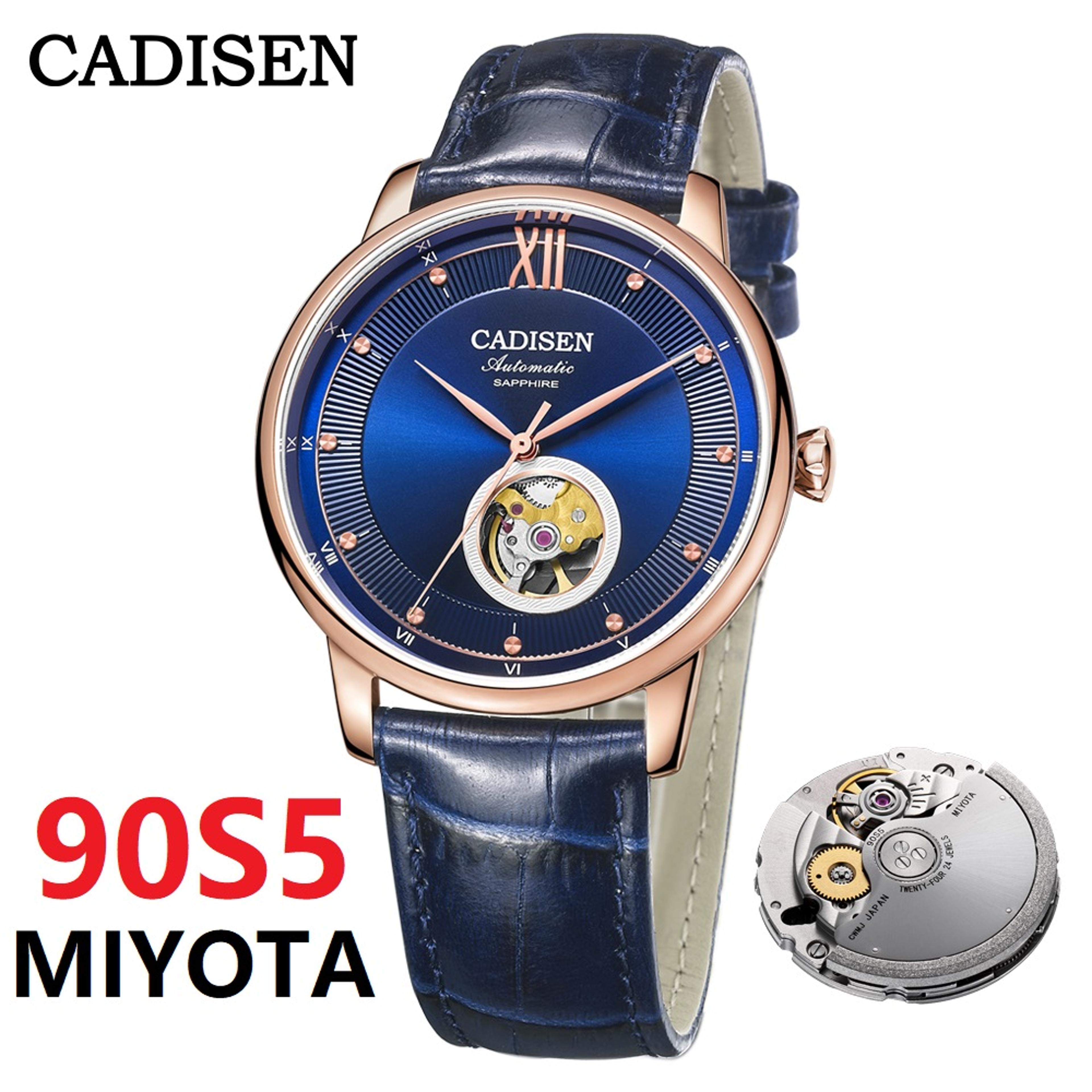 Automatic Mechanical Watch Men Sapphire Hollow Dial Ultra Thin Leather Wristwatch 1