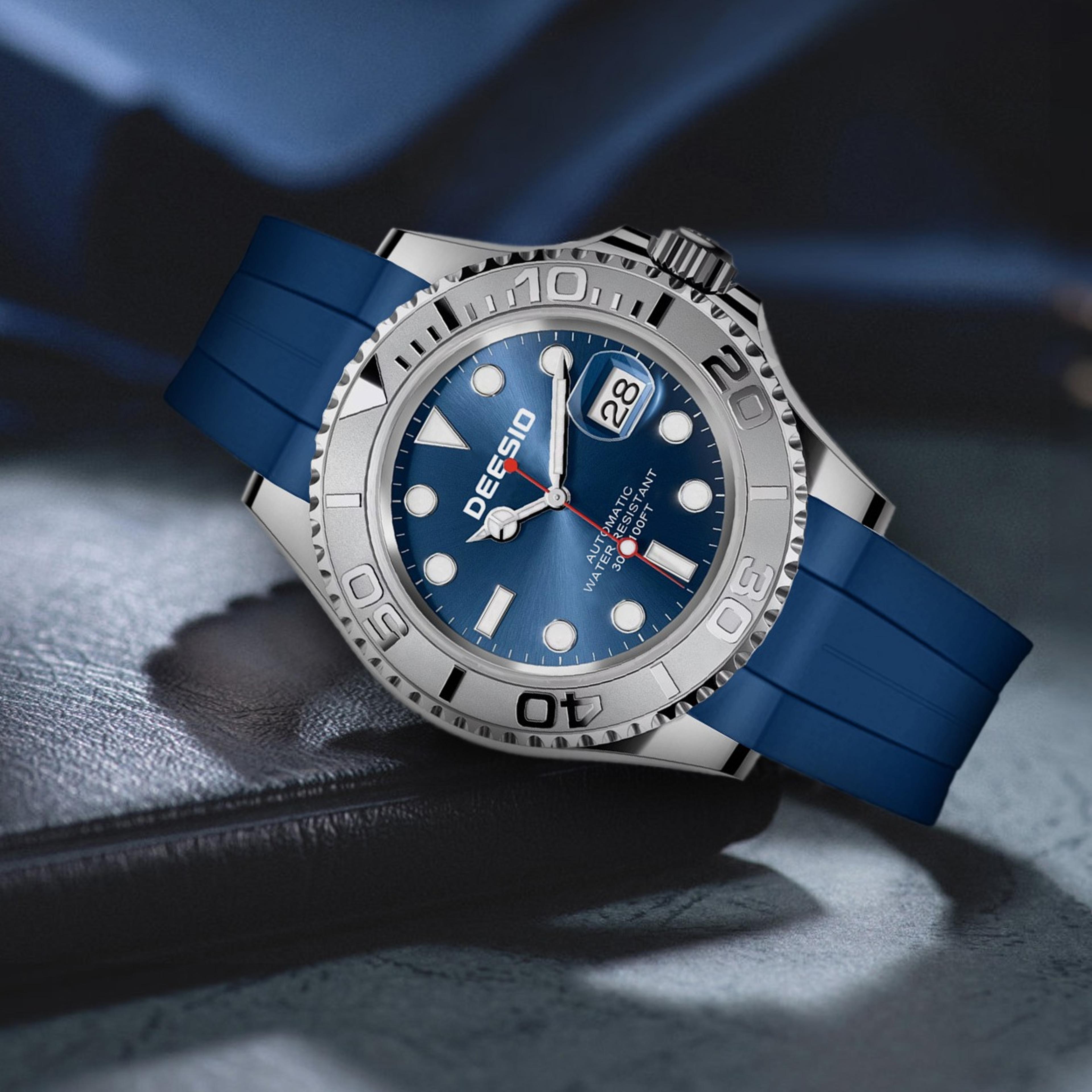 automatic mechanical watch with calendar display stainless steel strap fashion gift