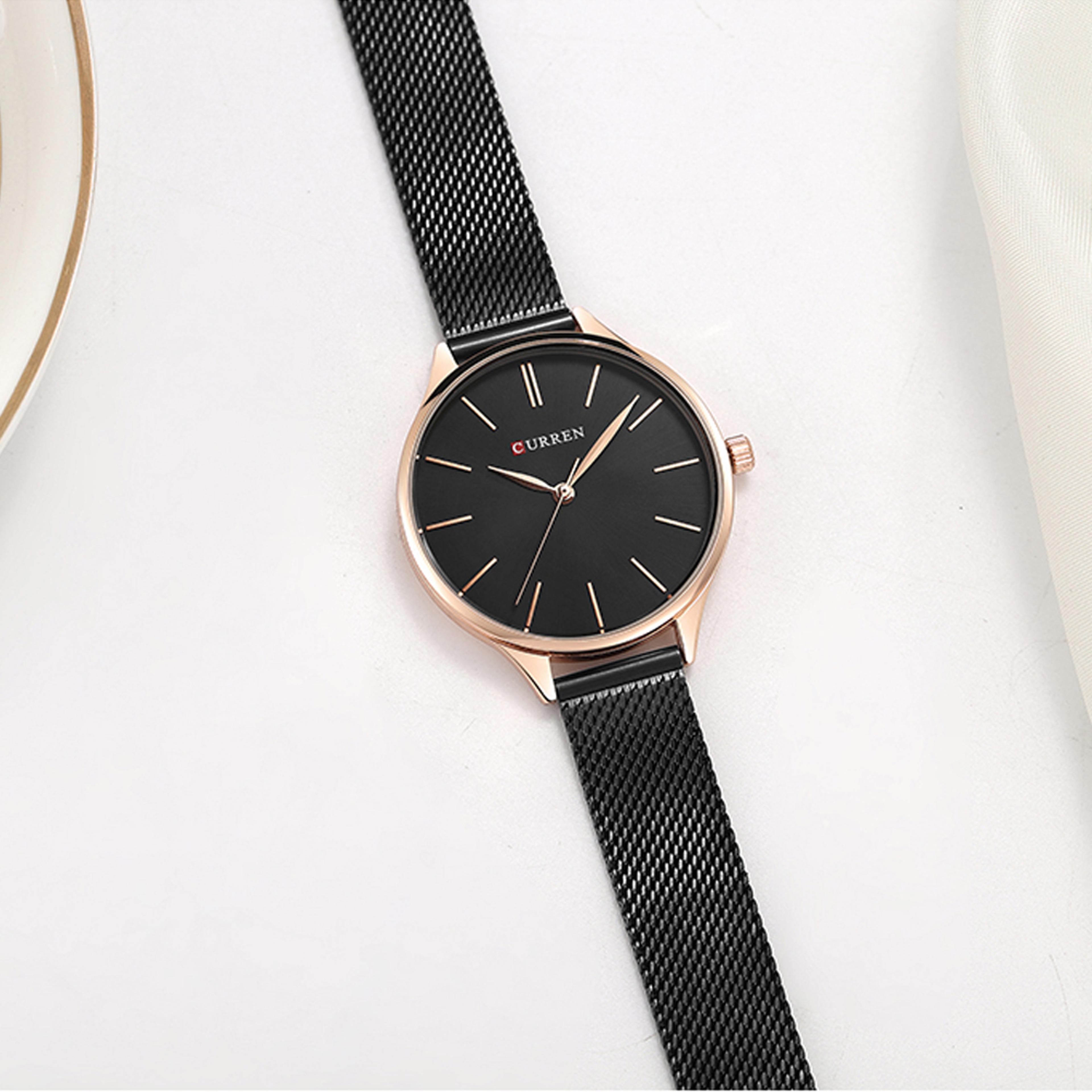 Ultra Thin Ladies Quartz Watch With Waterproof Mesh Strap Fashion Wristwatch 5