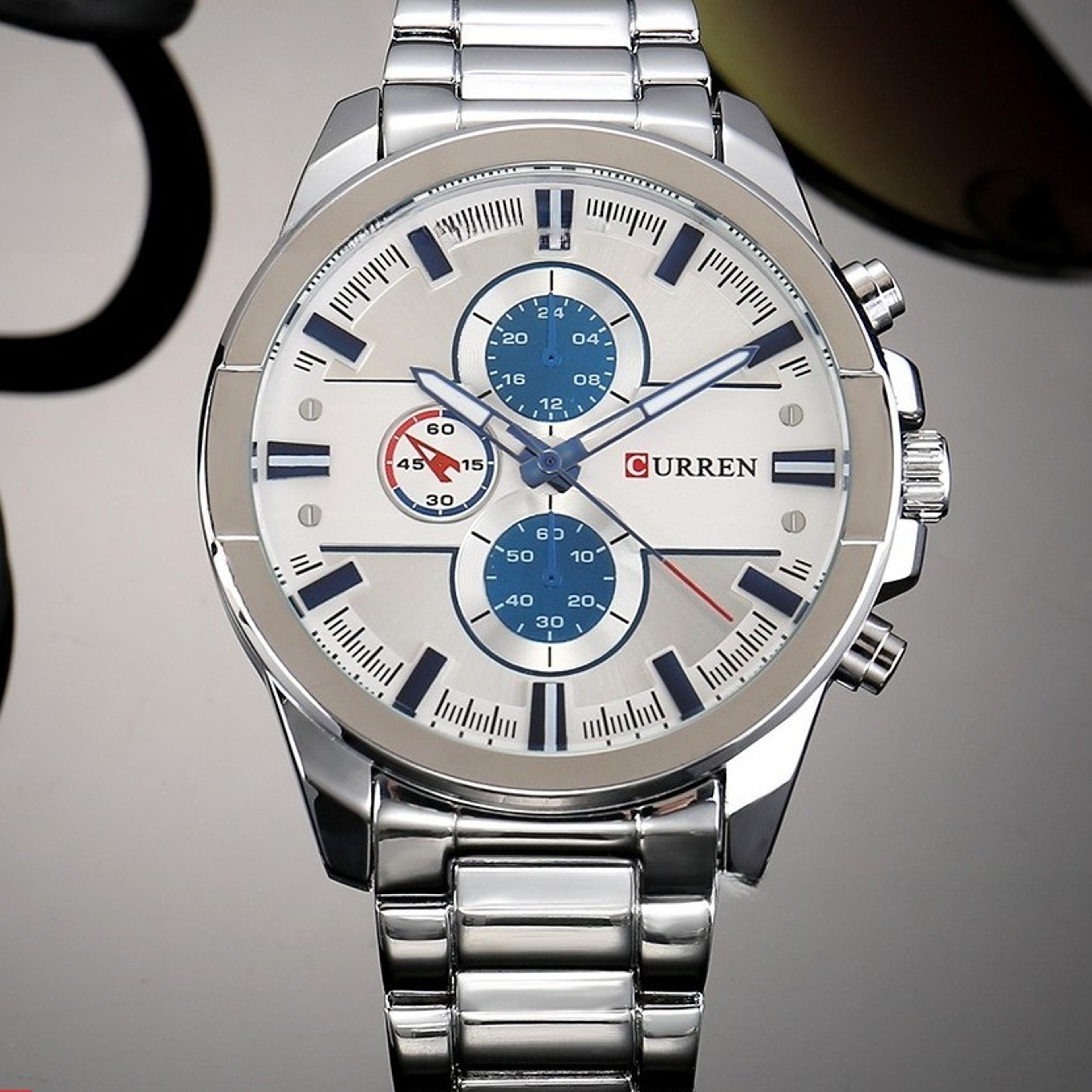 Fashion Business Mens Waterproof Casual Wristwatch with Three Eye Designjpg
