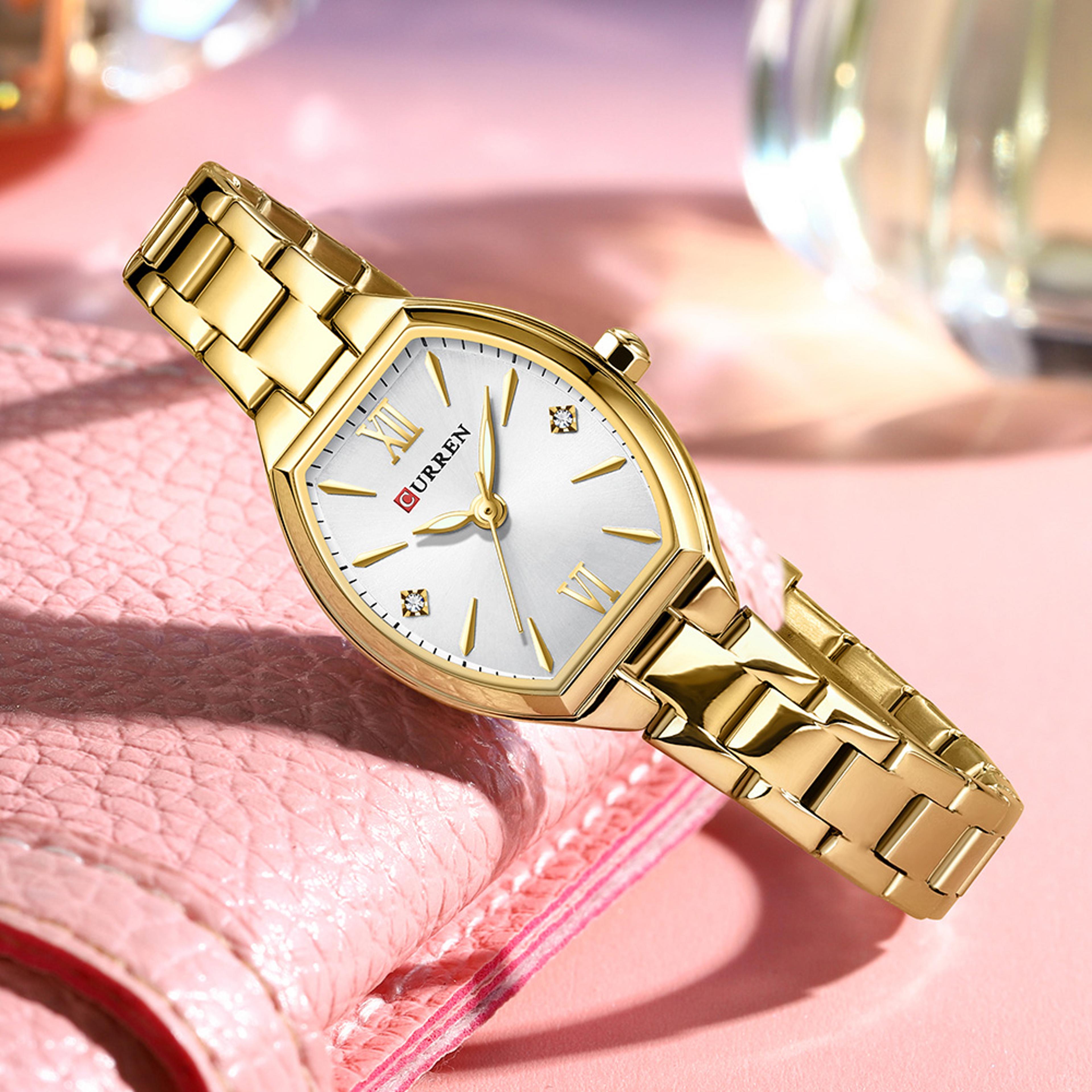 Elegant Barrel Shaped Womens Quartz Watch Retro Elastic Band Fashion Watch 1