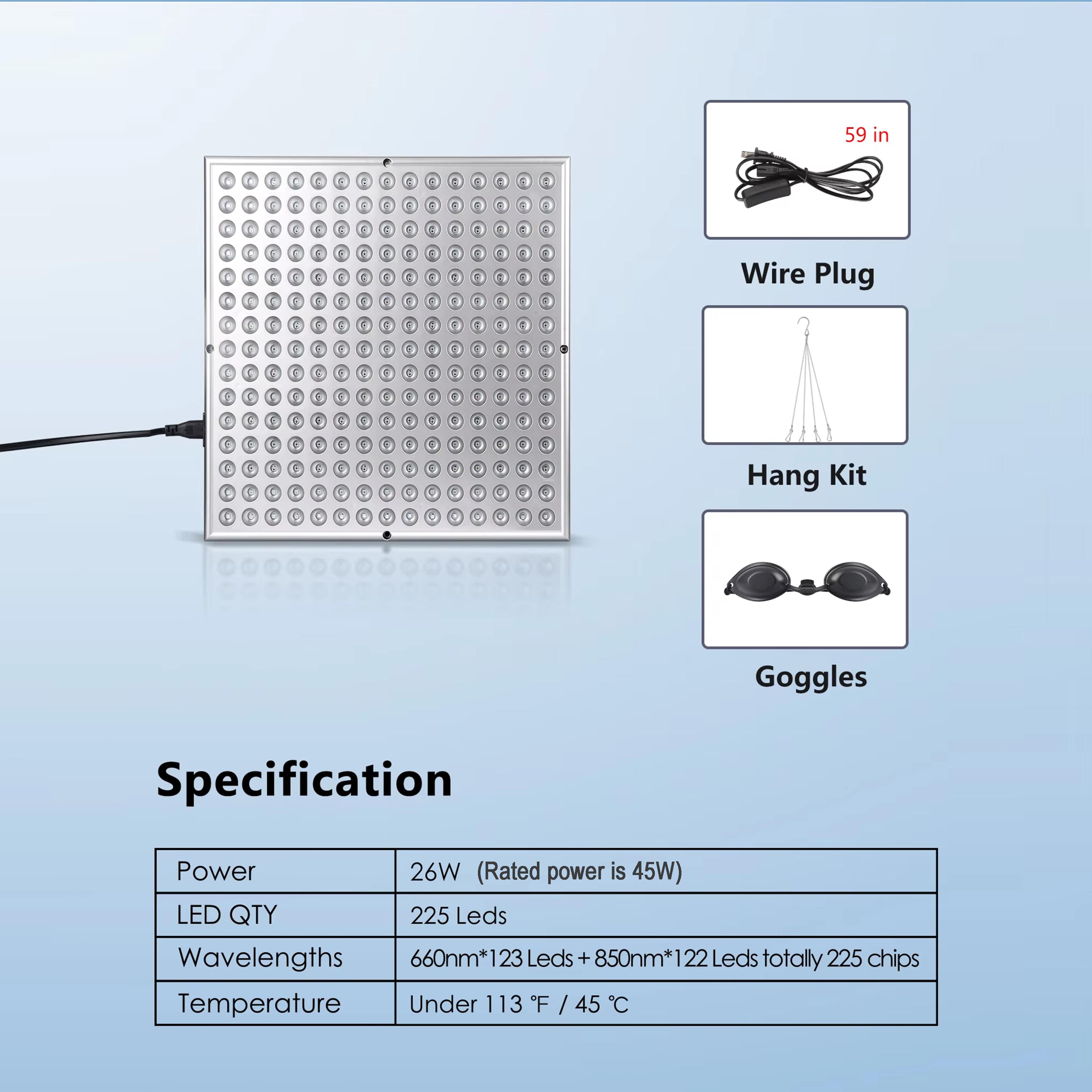 LED Red Light Therapy Panel For Skin Care And Body Recovery 3