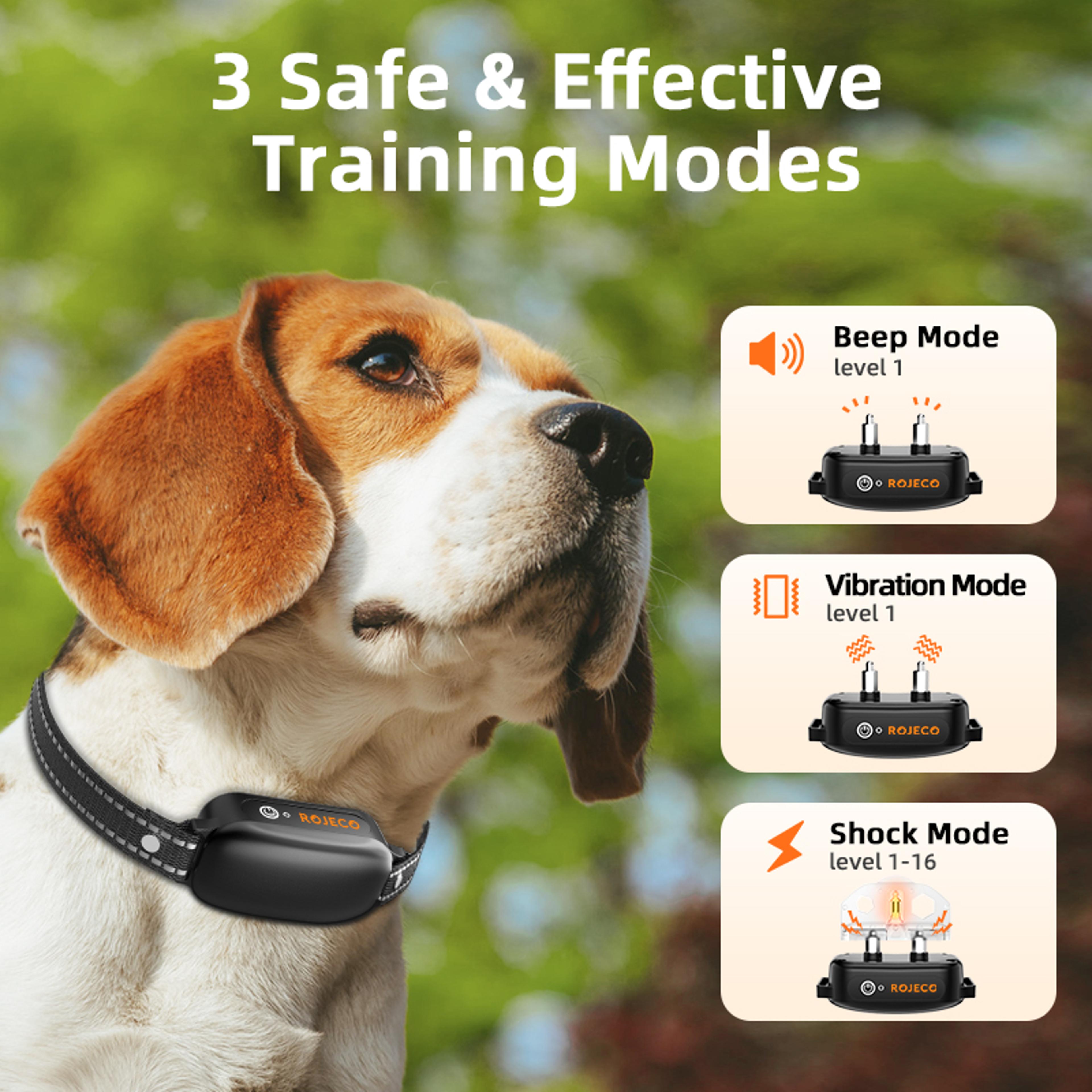 Rechargeable Dog Training Collar With Remote Control Waterproof Bark Control System 1