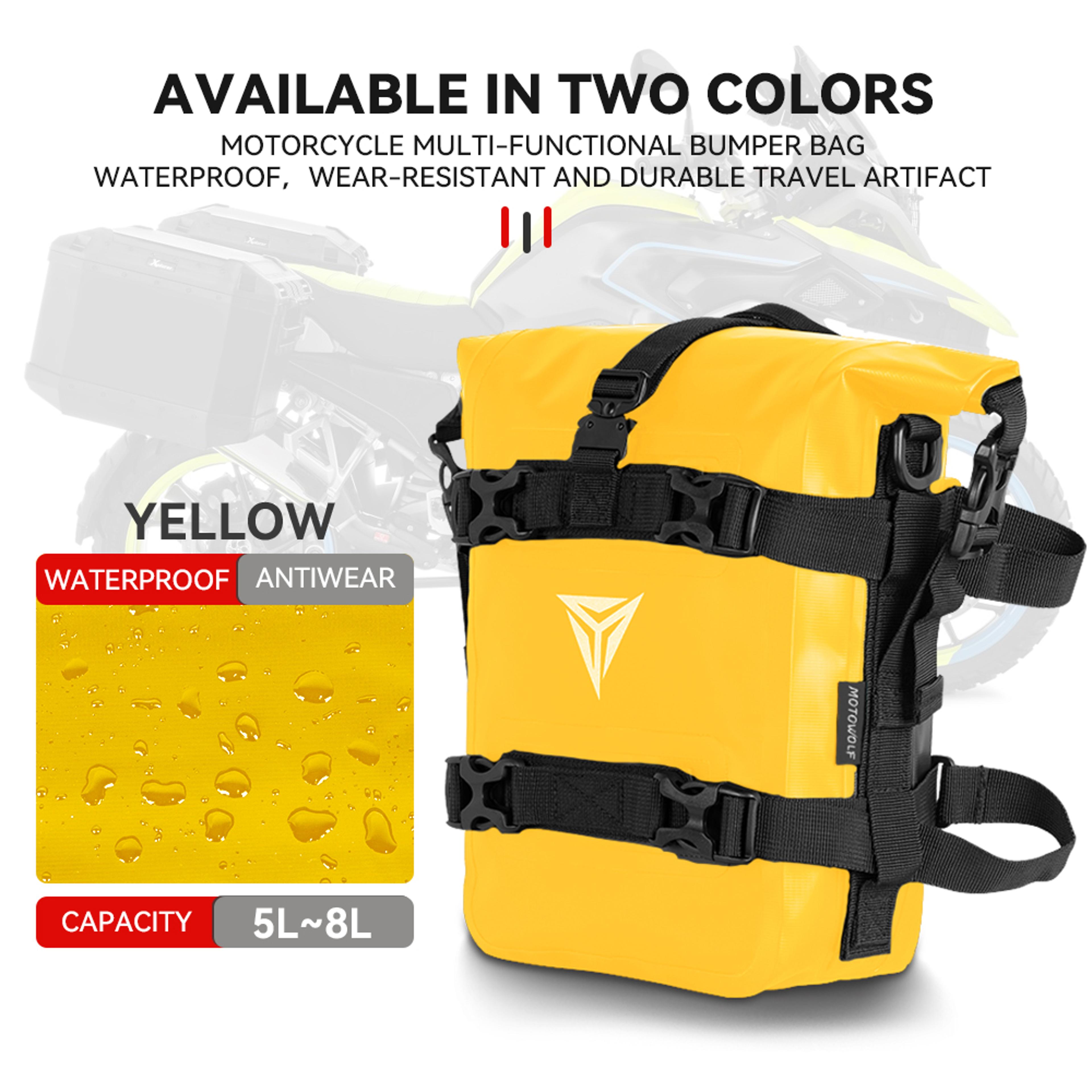 Waterproof Motorcycle Saddle Bag 8L Tank Side Tool Pack Crash Bar Storage Bag 9