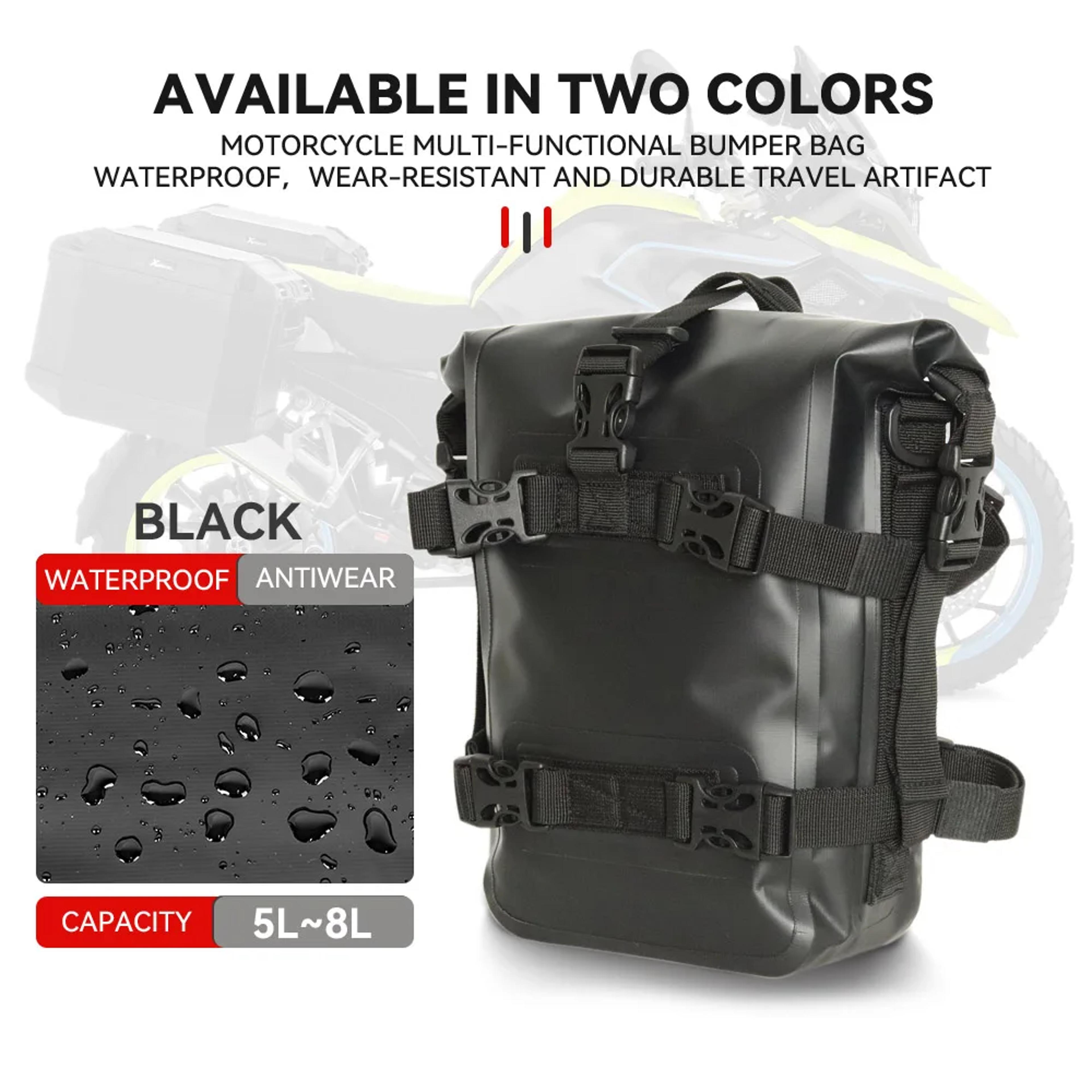 Waterproof Motorcycle Saddle Bag 8L Tank Side Tool Pack Crash Bar Storage Bag 10