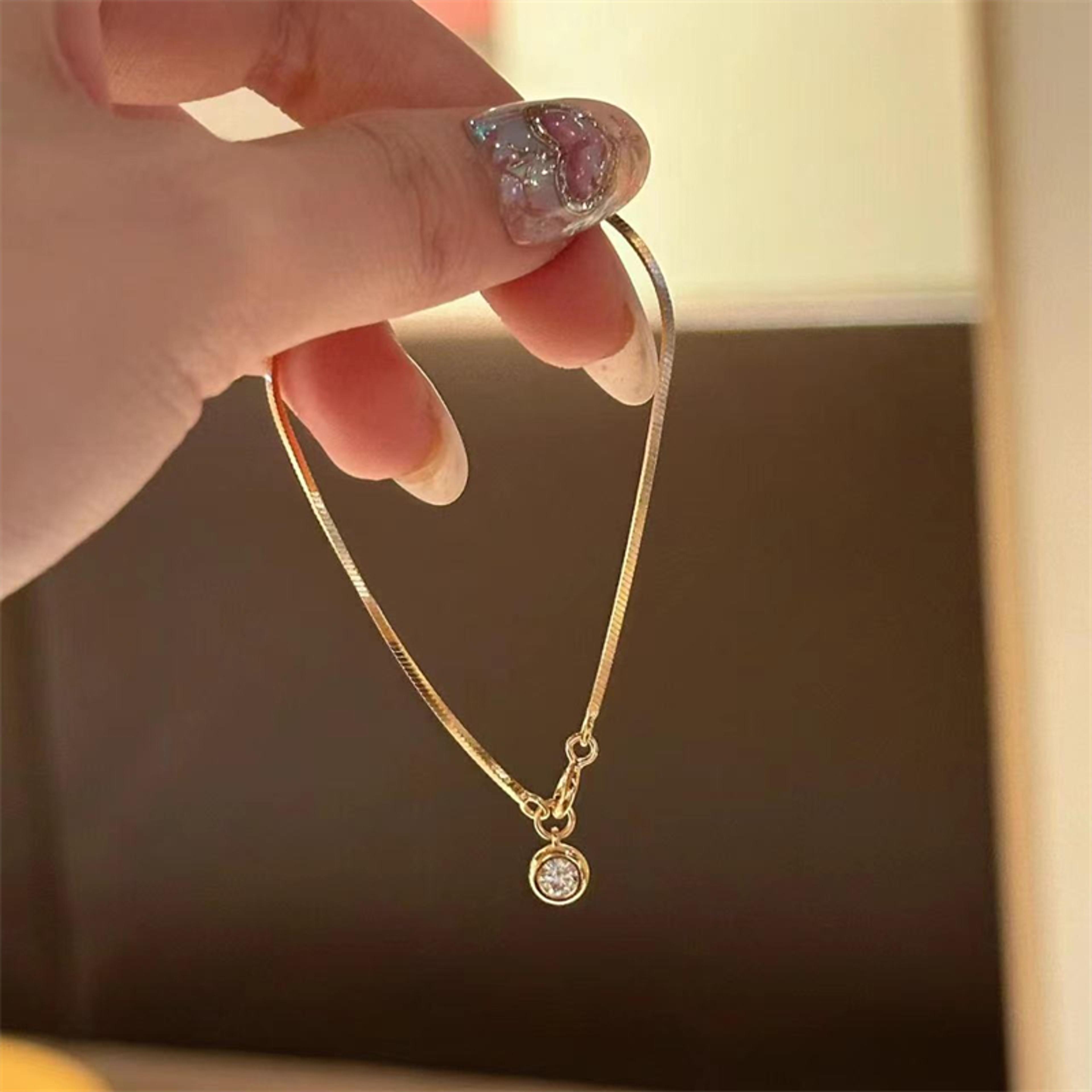 Luxury Zircon Flower Bracelet Minimalist Floral Charm Jewelry Gift For Women 3