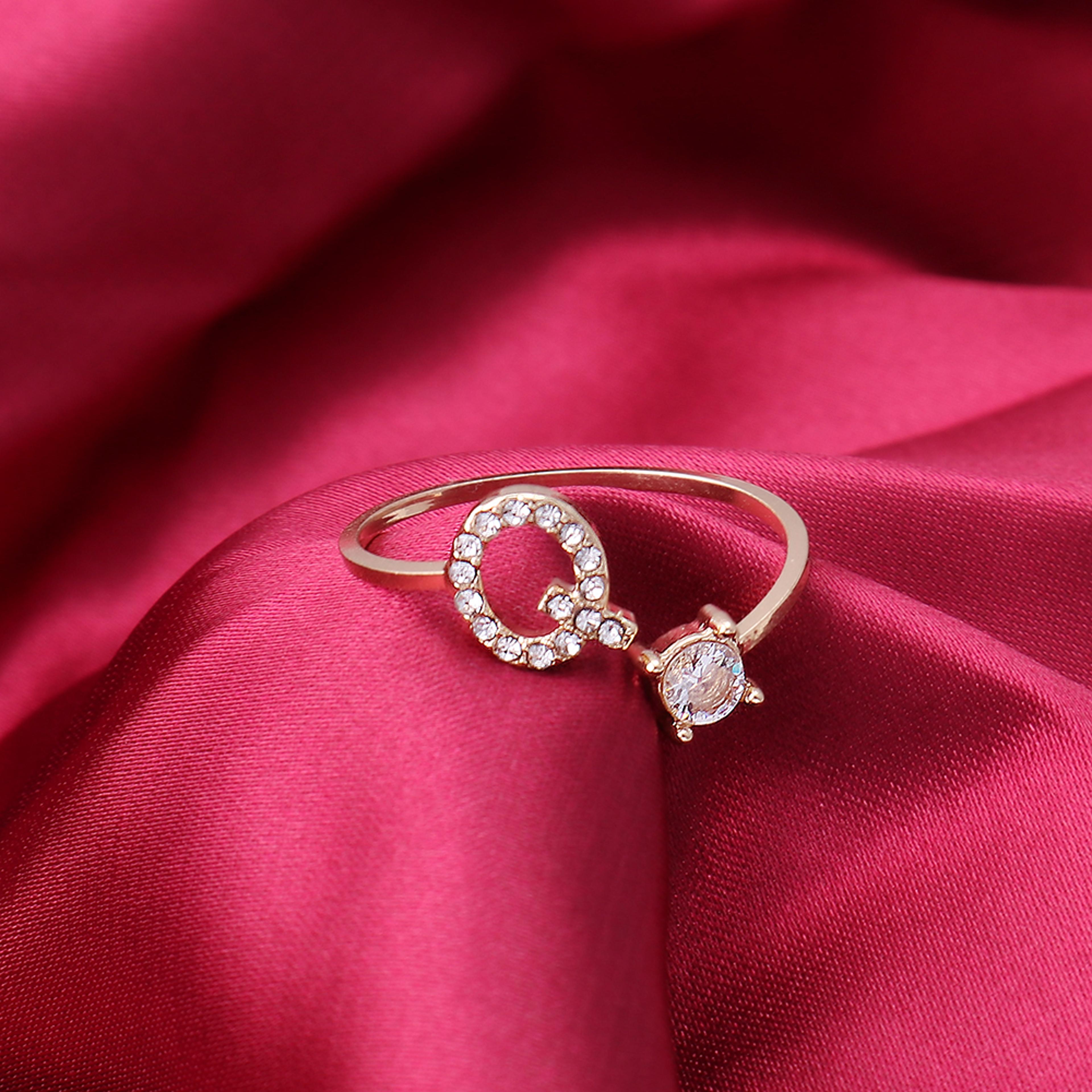 Fashion Initials AZ Letter Ring Women Classic Gold Color Silver Color Opening Finger Ring For Party 4
