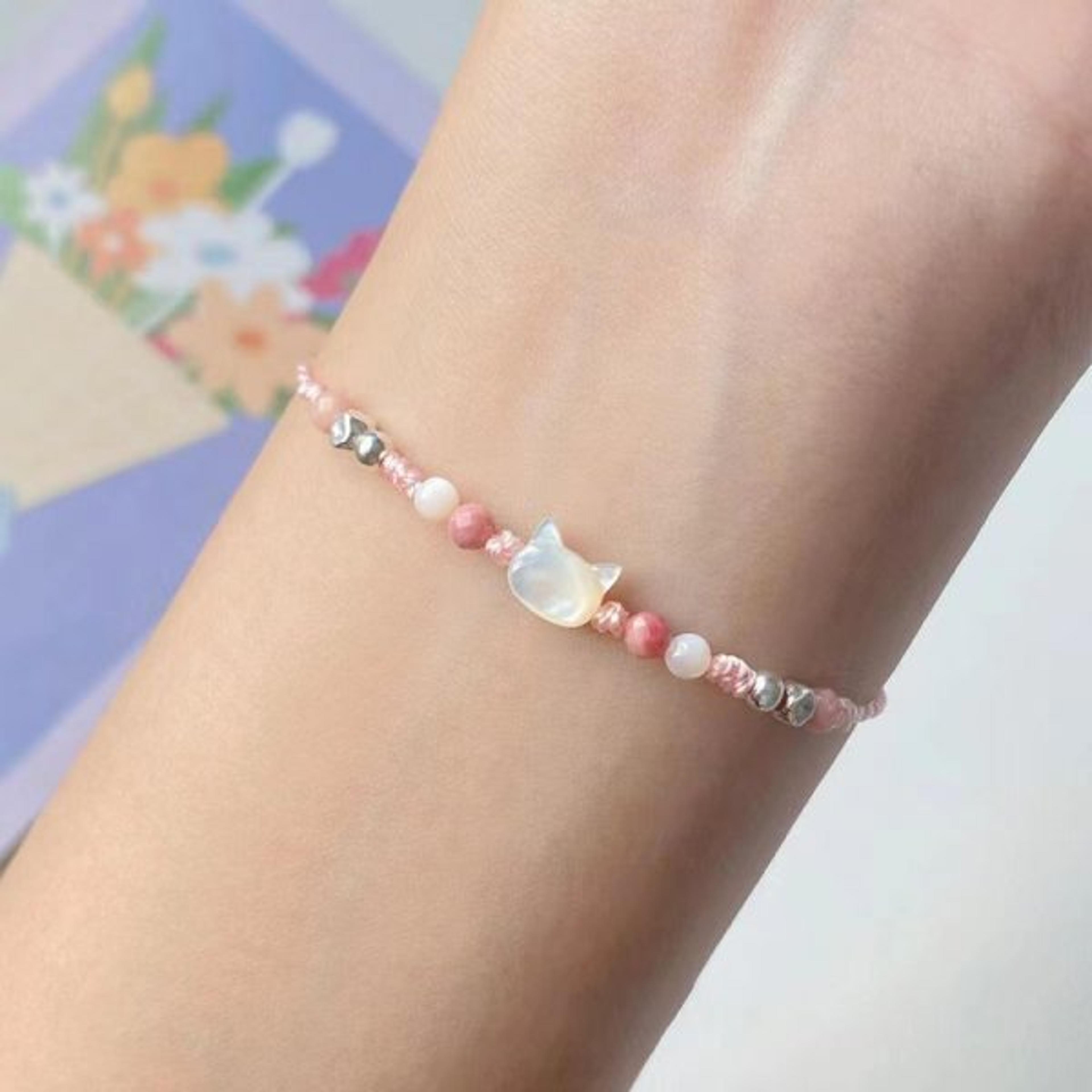 Handmade Couples Cat Bracelet Set Cute Beaded Woven Matching Wrist Jewelry Gift 14
