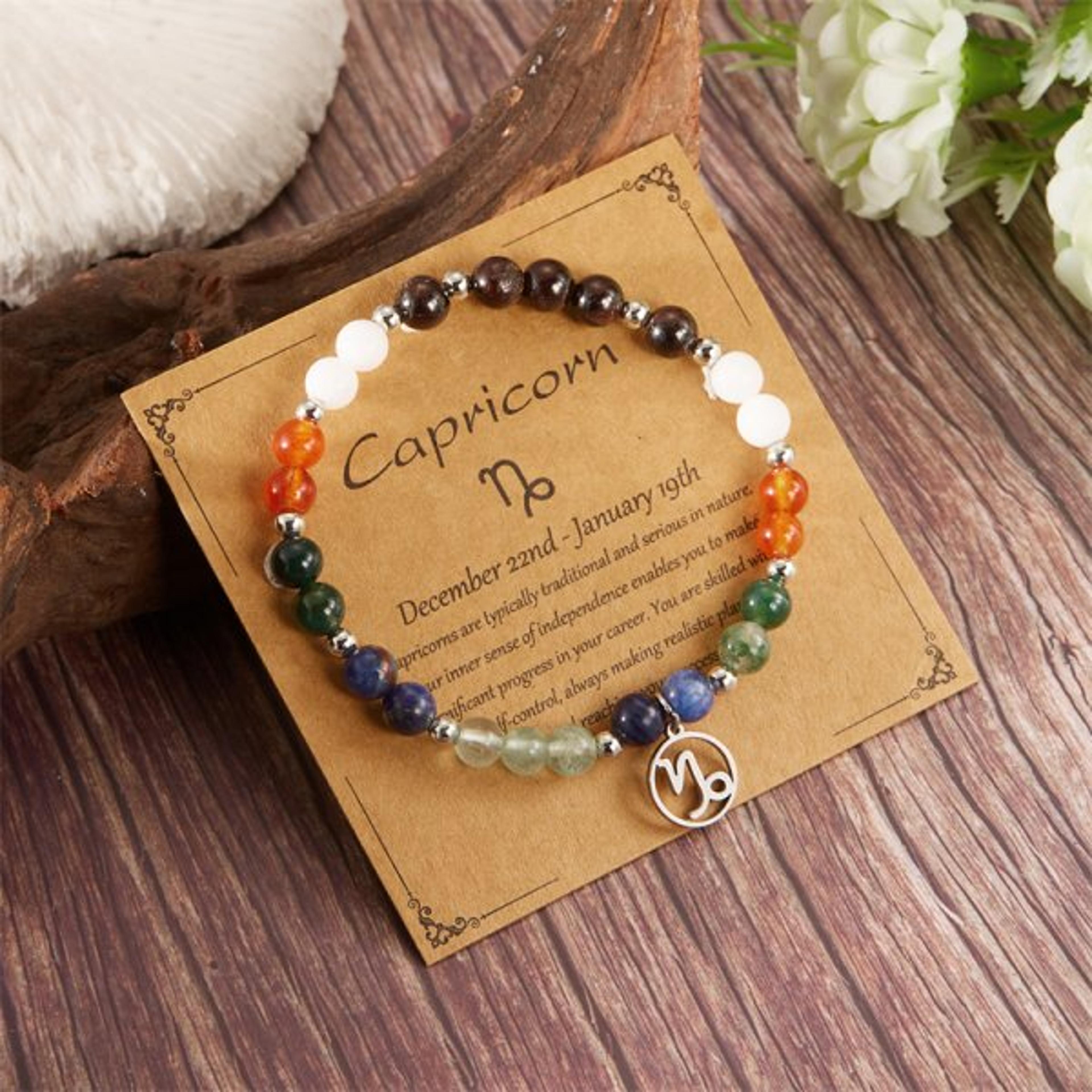Zodiac Beaded Bracelet For Women Astrology Birth Sign Jewelry Gift 5