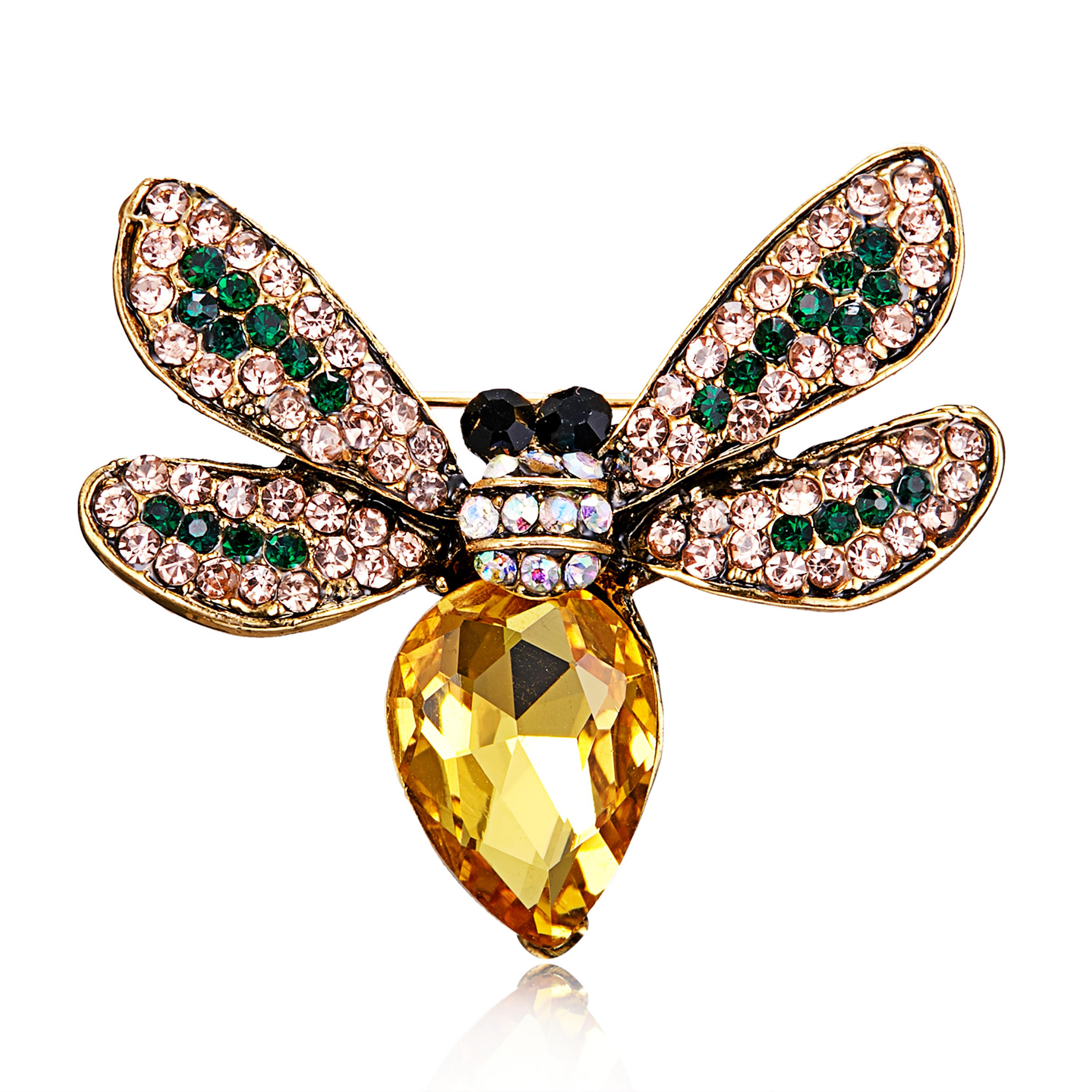 Luxury Zircon Butterfly Brooch Crystal Pearl Insect Jewelry Pin For Women 5