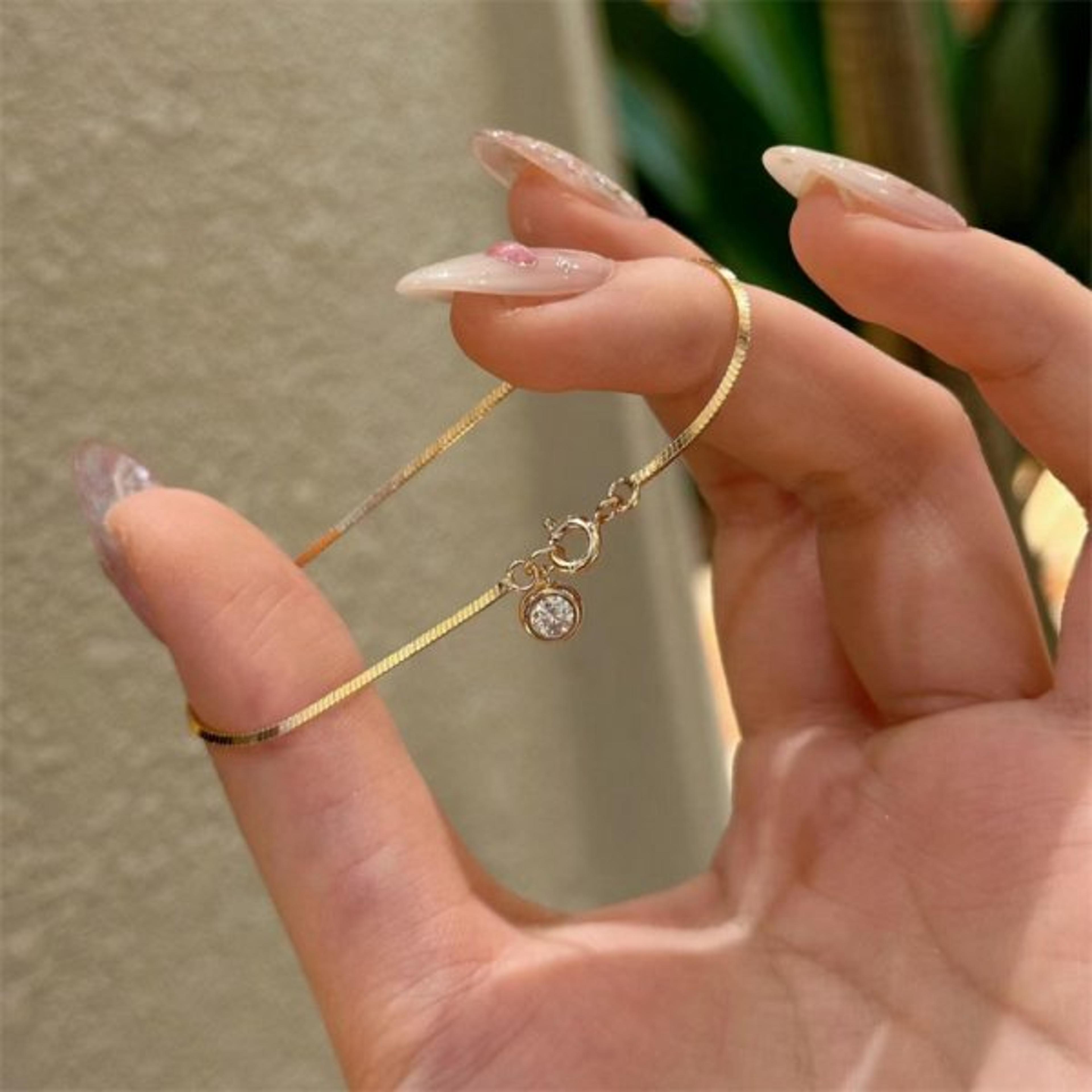 Dainty Gold Layered Snake Chain Bracelets For Women Heart Charm Jewelry Gift 9