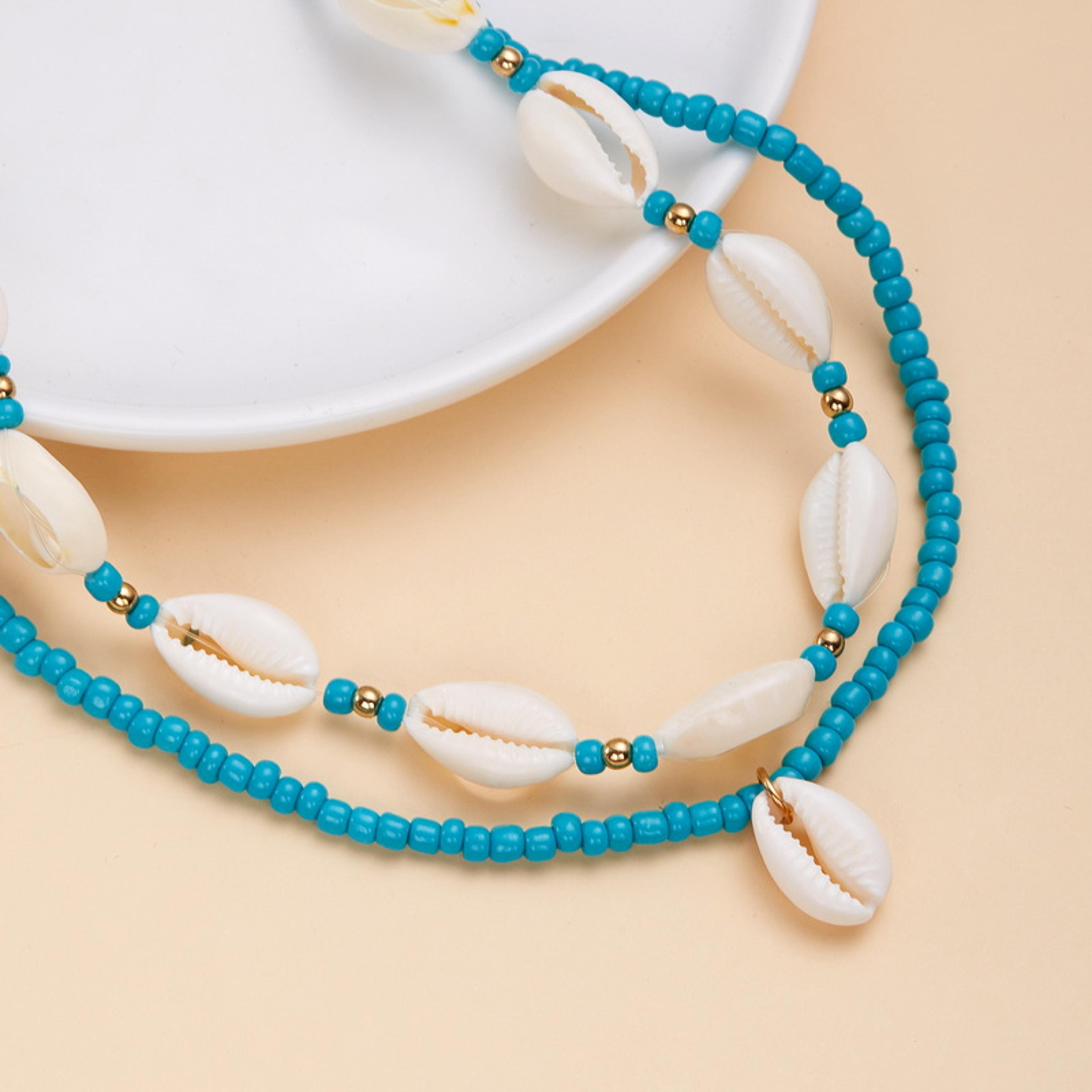 Double Layer Seashell Choker Necklace Natural Boho Beach Jewelry For Women 2