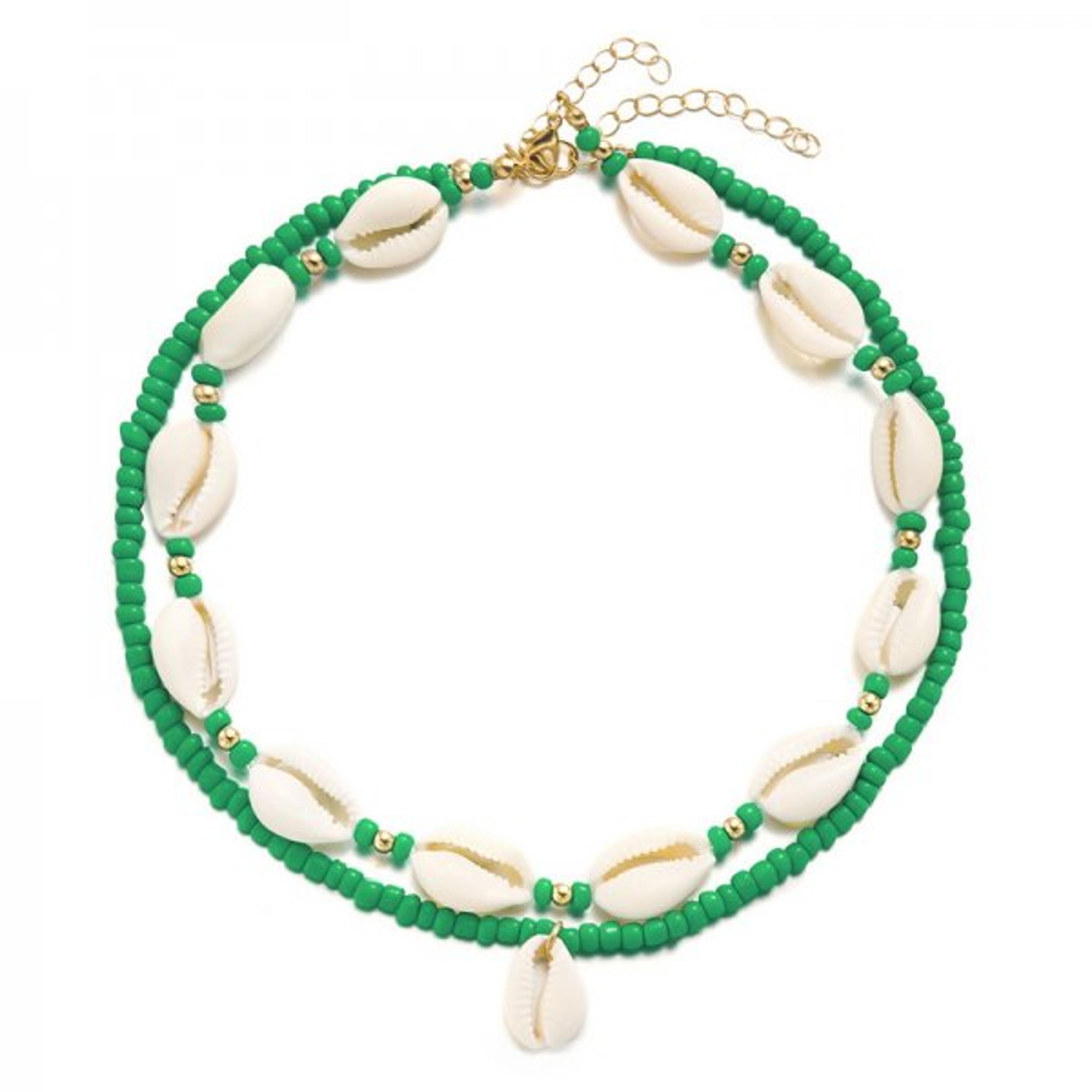 Double Layer Seashell Choker Necklace Natural Boho Beach Jewelry For Women 7