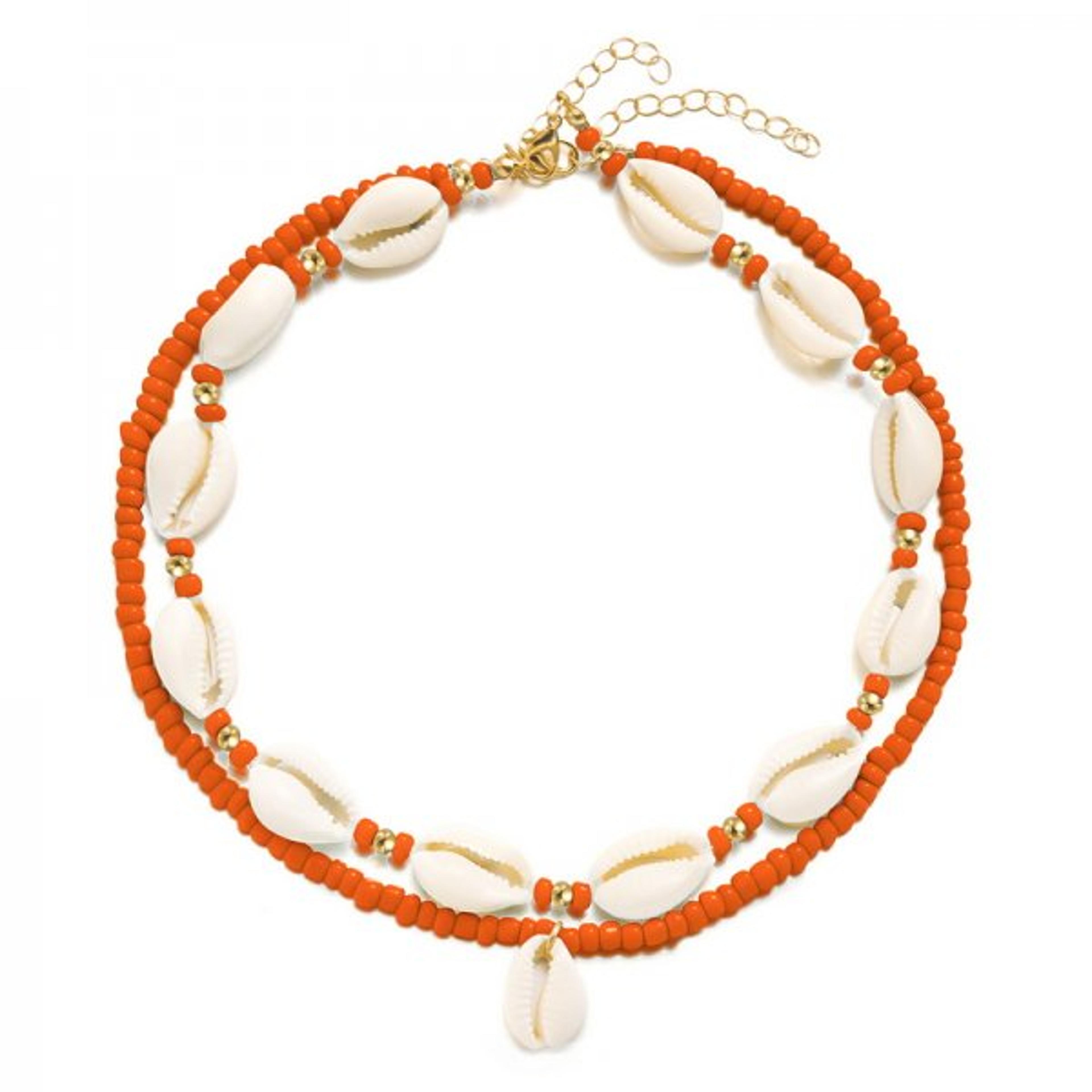 Double Layer Seashell Choker Necklace Natural Boho Beach Jewelry For Women 8
