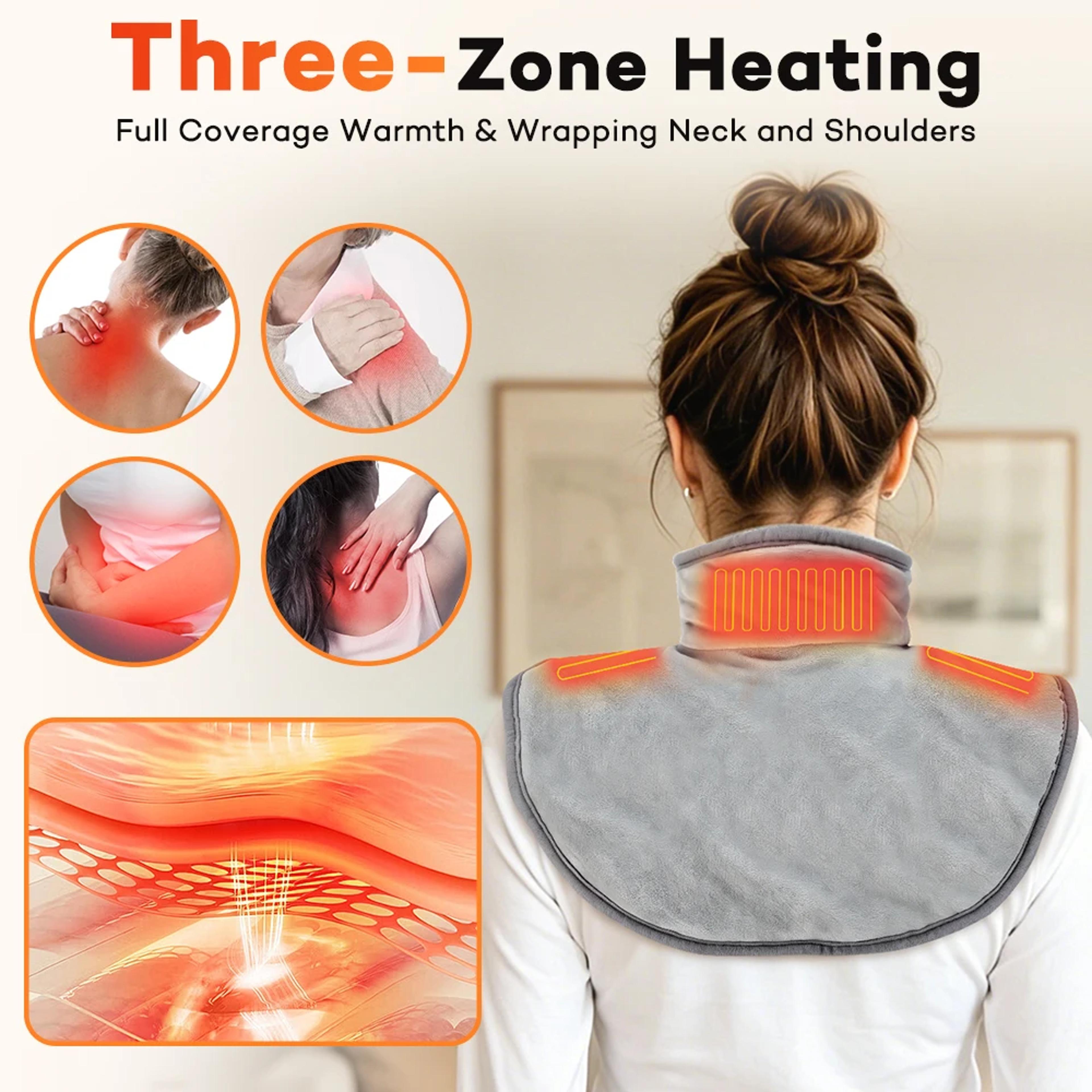 USB Heated Shoulder And Neck Wrap With 3 Heat Levels For Soothing Back Comfort 2