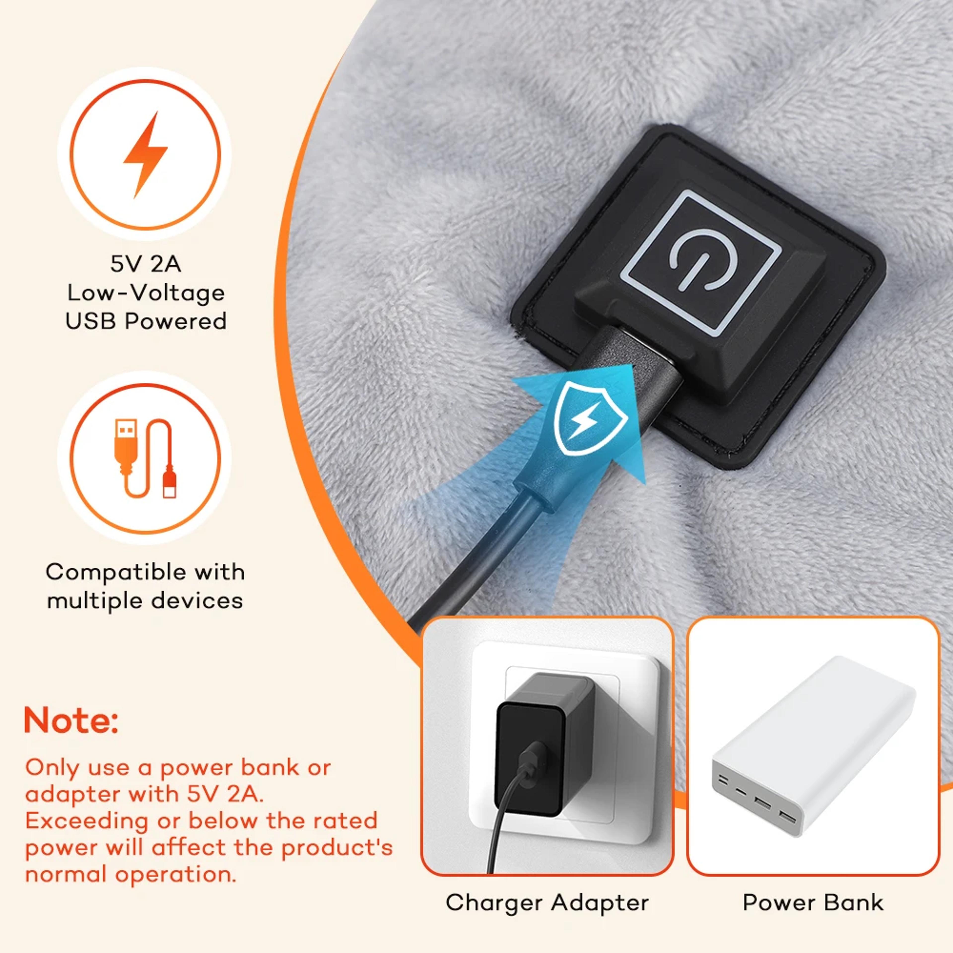 USB Heated Shoulder And Neck Wrap With 3 Heat Levels For Soothing Back Comfort 3