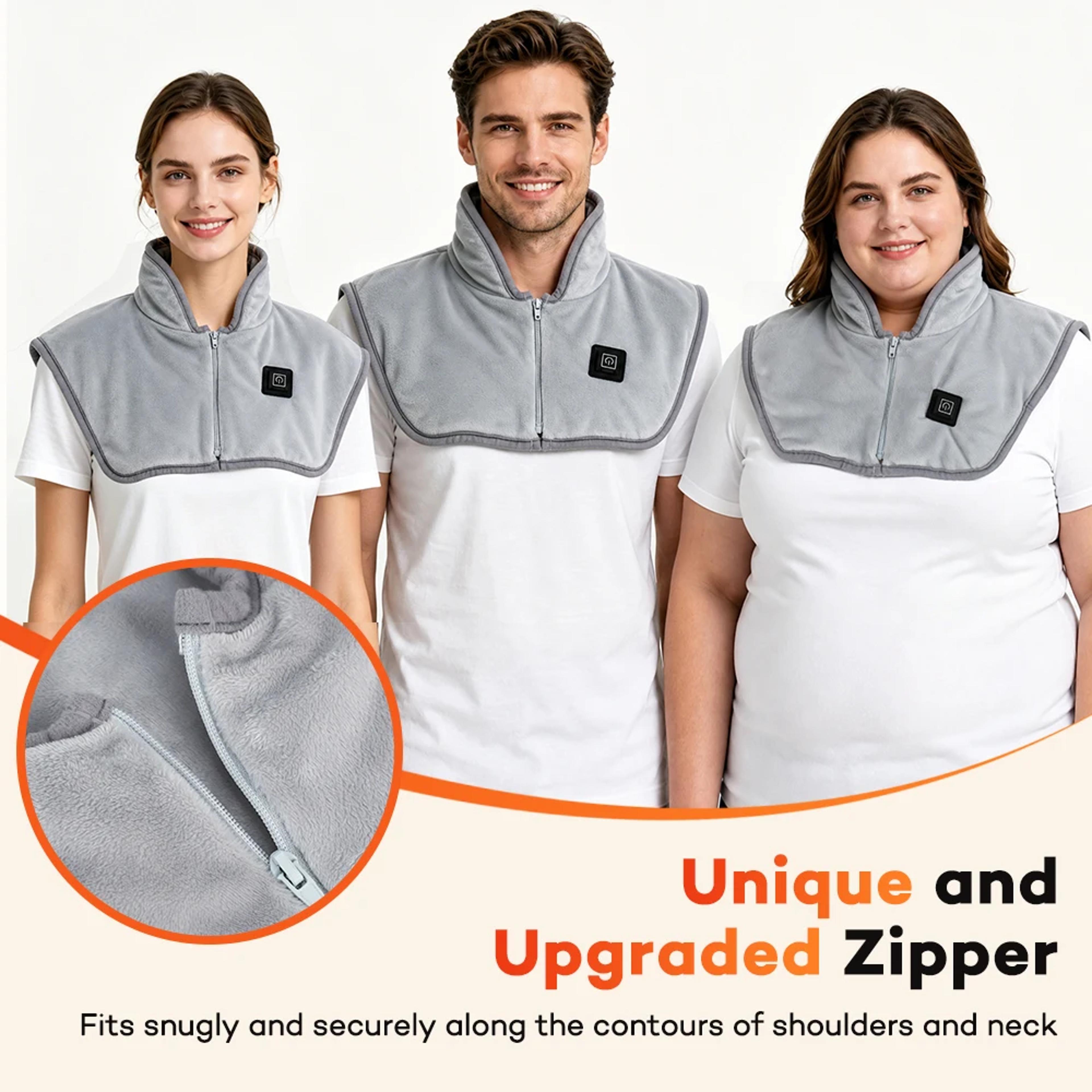 USB Heated Shoulder And Neck Wrap With 3 Heat Levels For Soothing Back Comfort 4