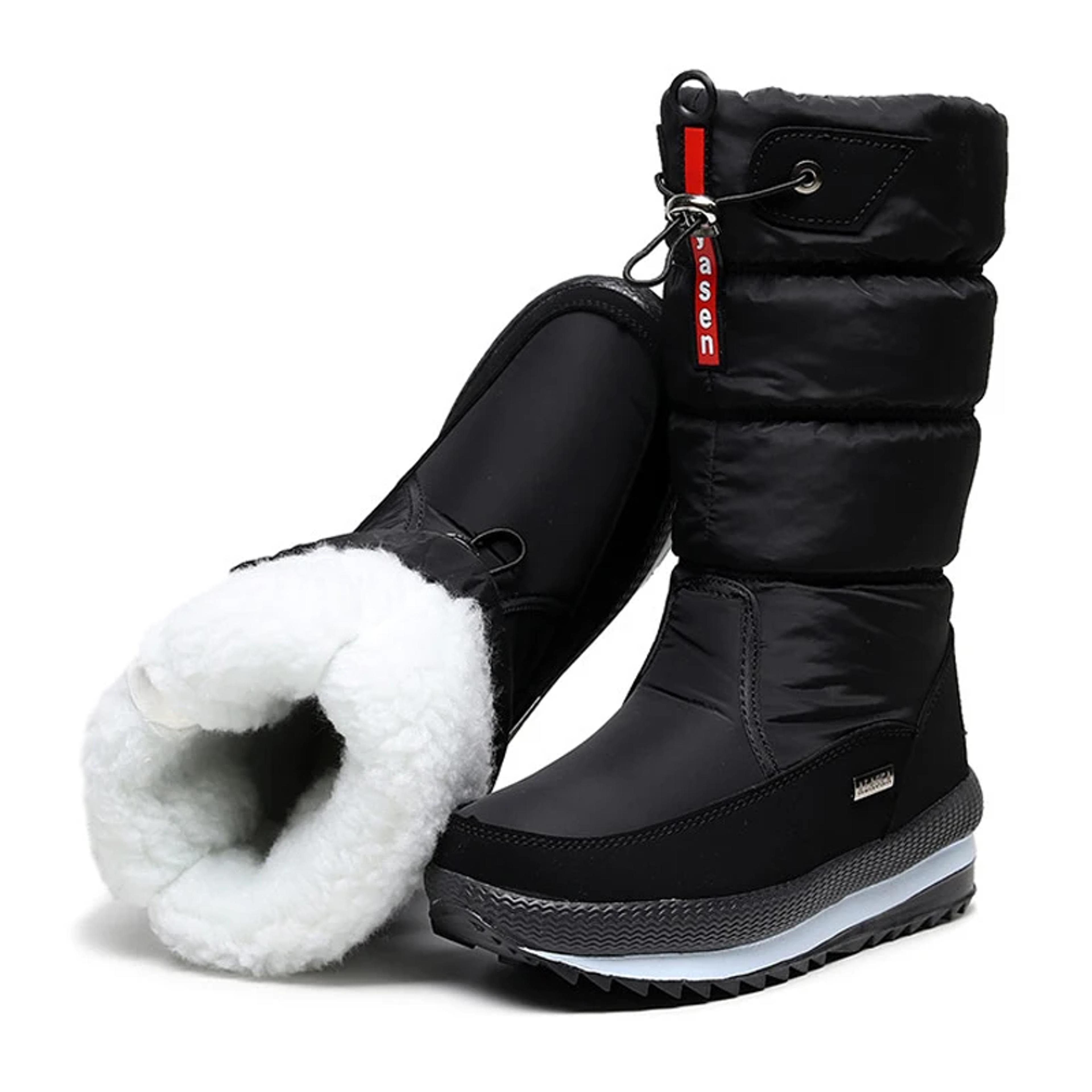 Womens Waterproof Snow Boots Plush Lined Non Slip Platform Winter Boots 1