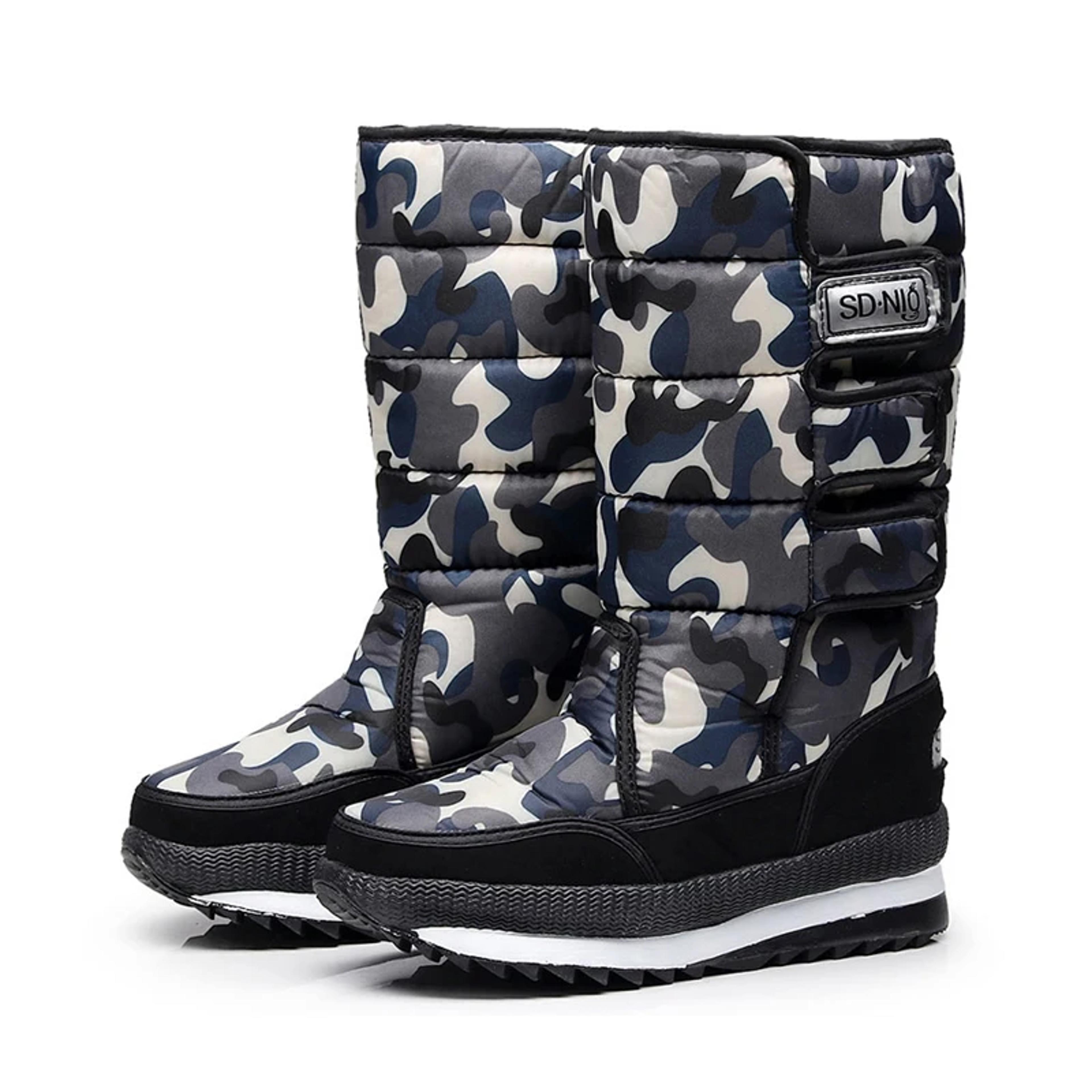 Womens Waterproof Snow Boots Plush Lined Non Slip Platform Winter Boots 8