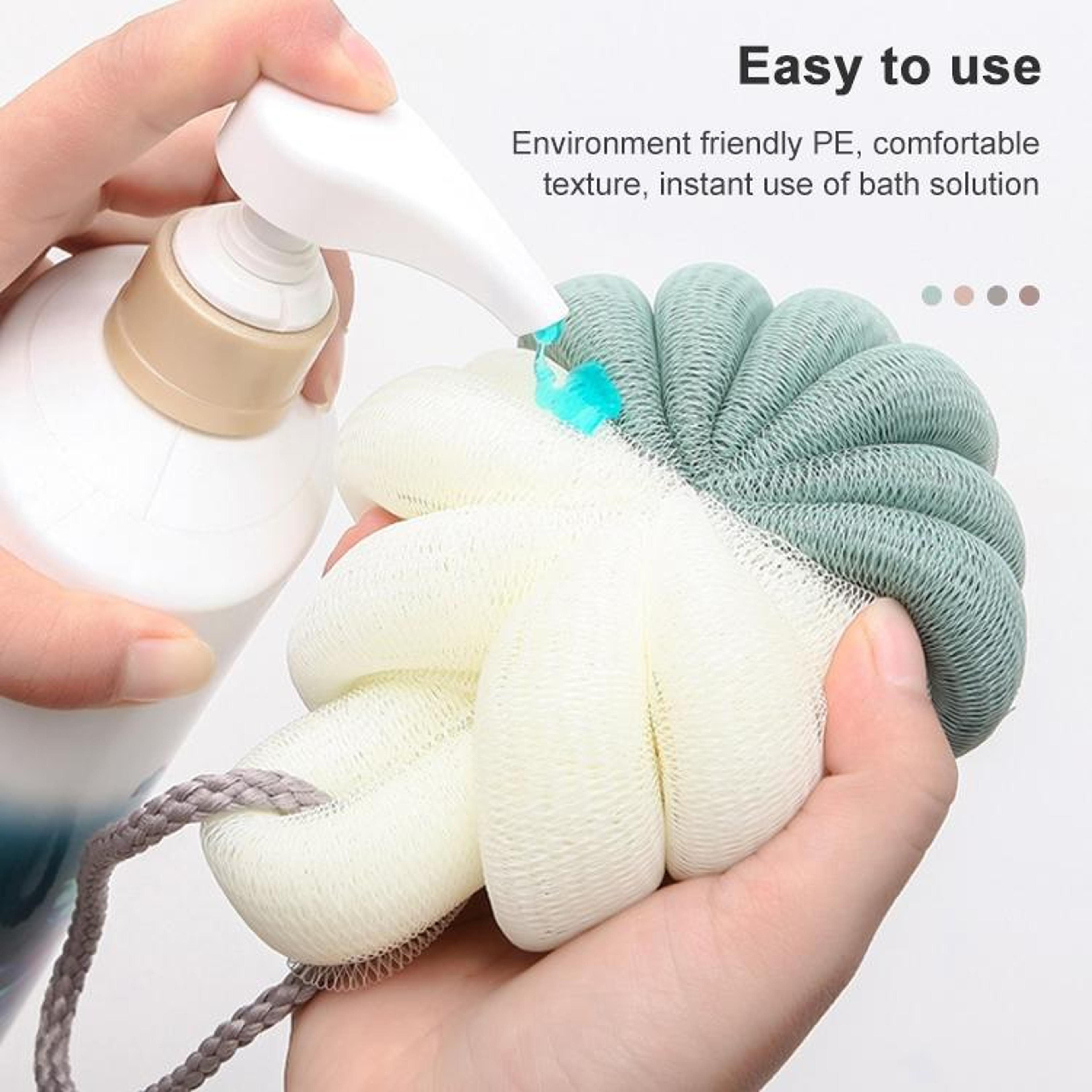 Soft Foaming Shower Loofah Ball With Hanging Loop Exfoliating Bath Sponge For Smooth Skin 4