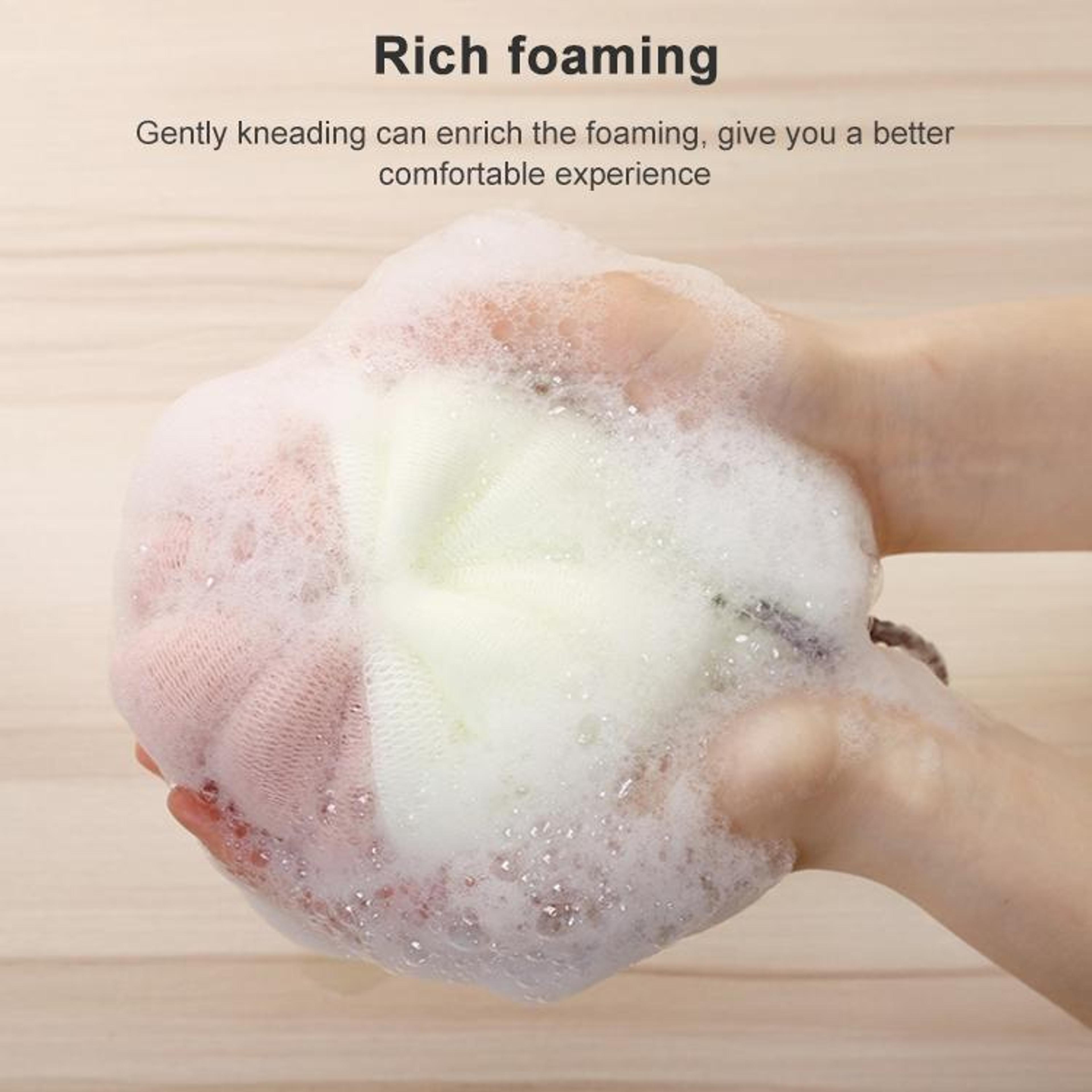 Soft Foaming Shower Loofah Ball With Hanging Loop Exfoliating Bath Sponge For Smooth Skin 7