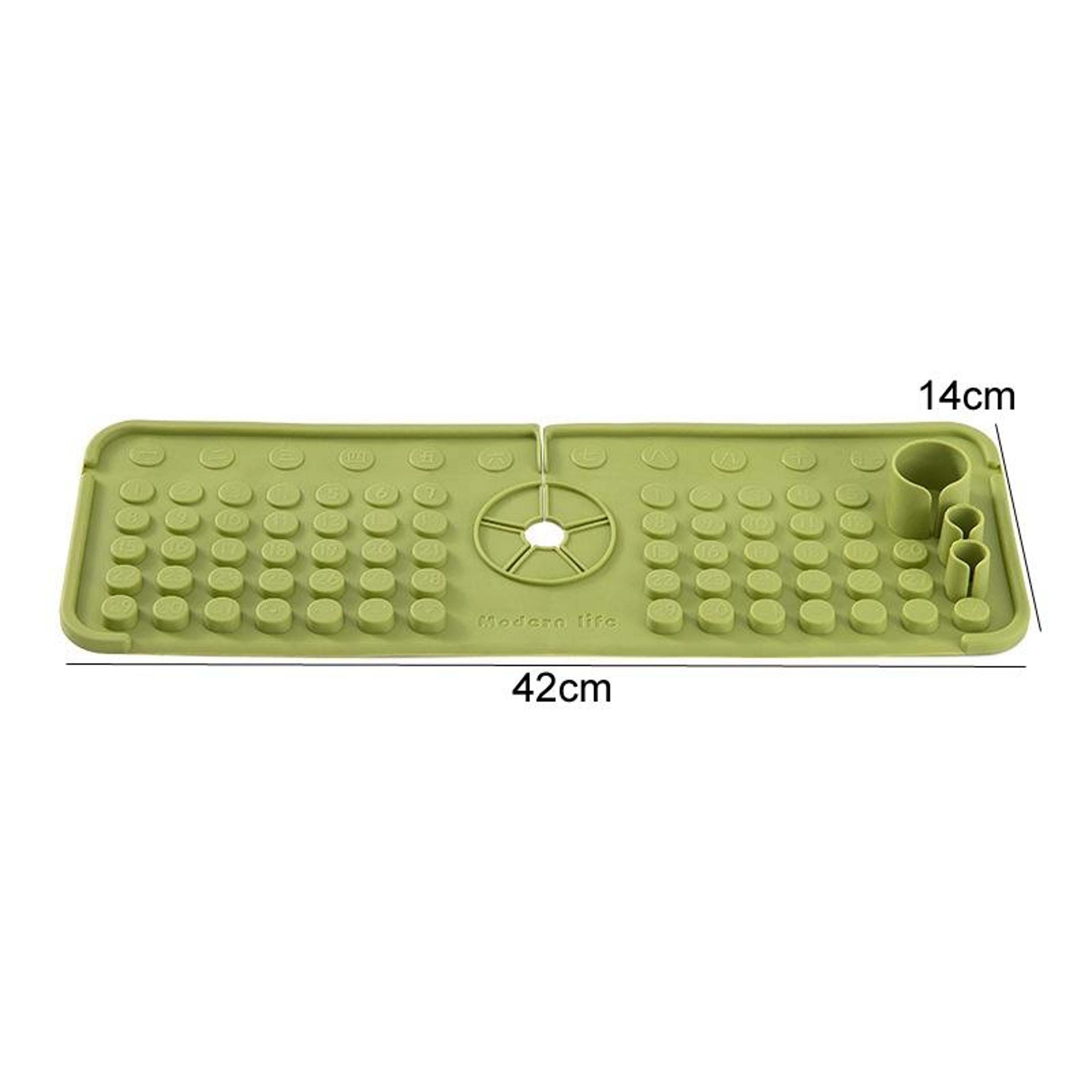 Silicone Faucet Drain Mat With Splash Guard And Sink Organizer For Dry Clean Countertops 4