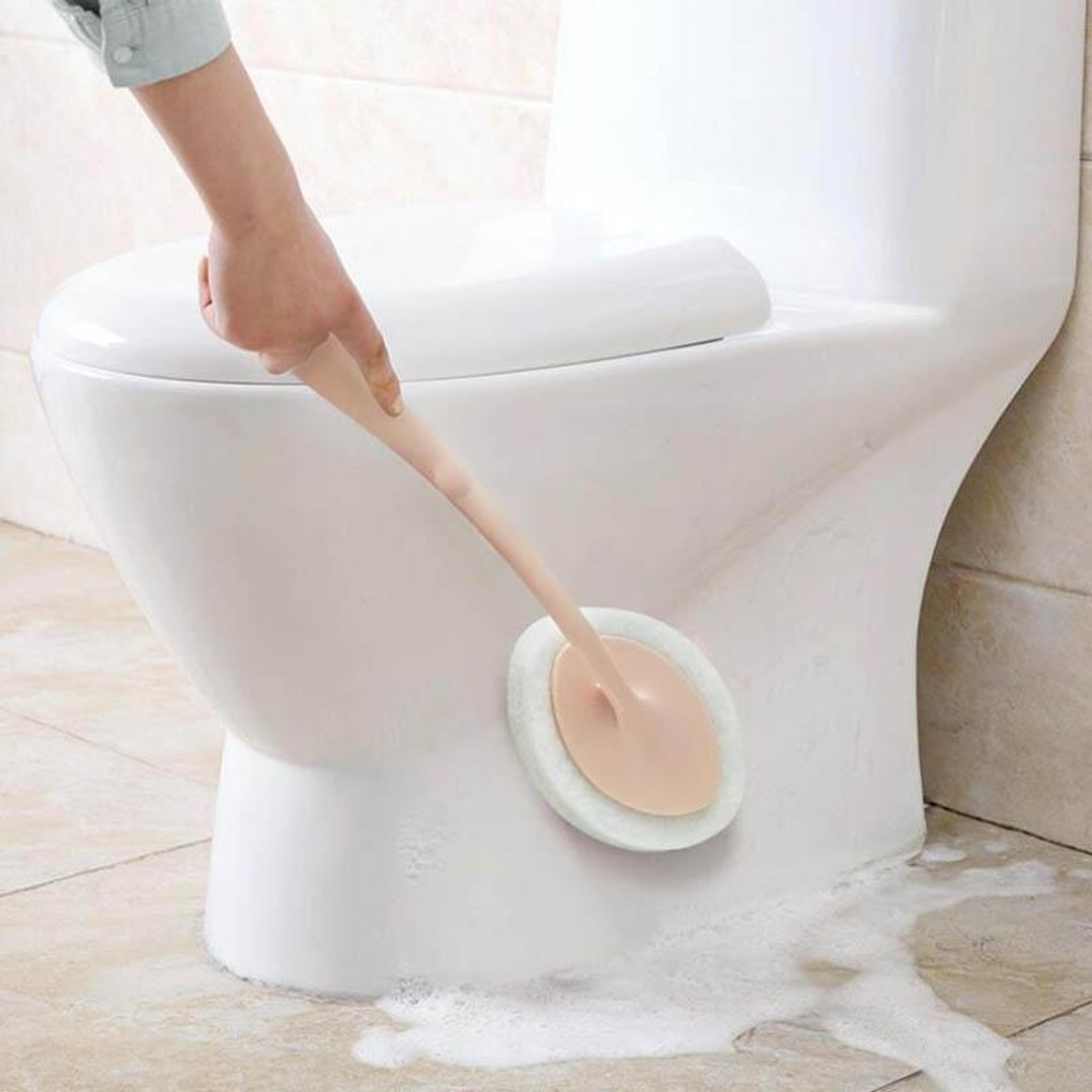Long Handle Bathroom Cleaning Brush With Replaceable Sponge Head Floor Tile Scrubber 2