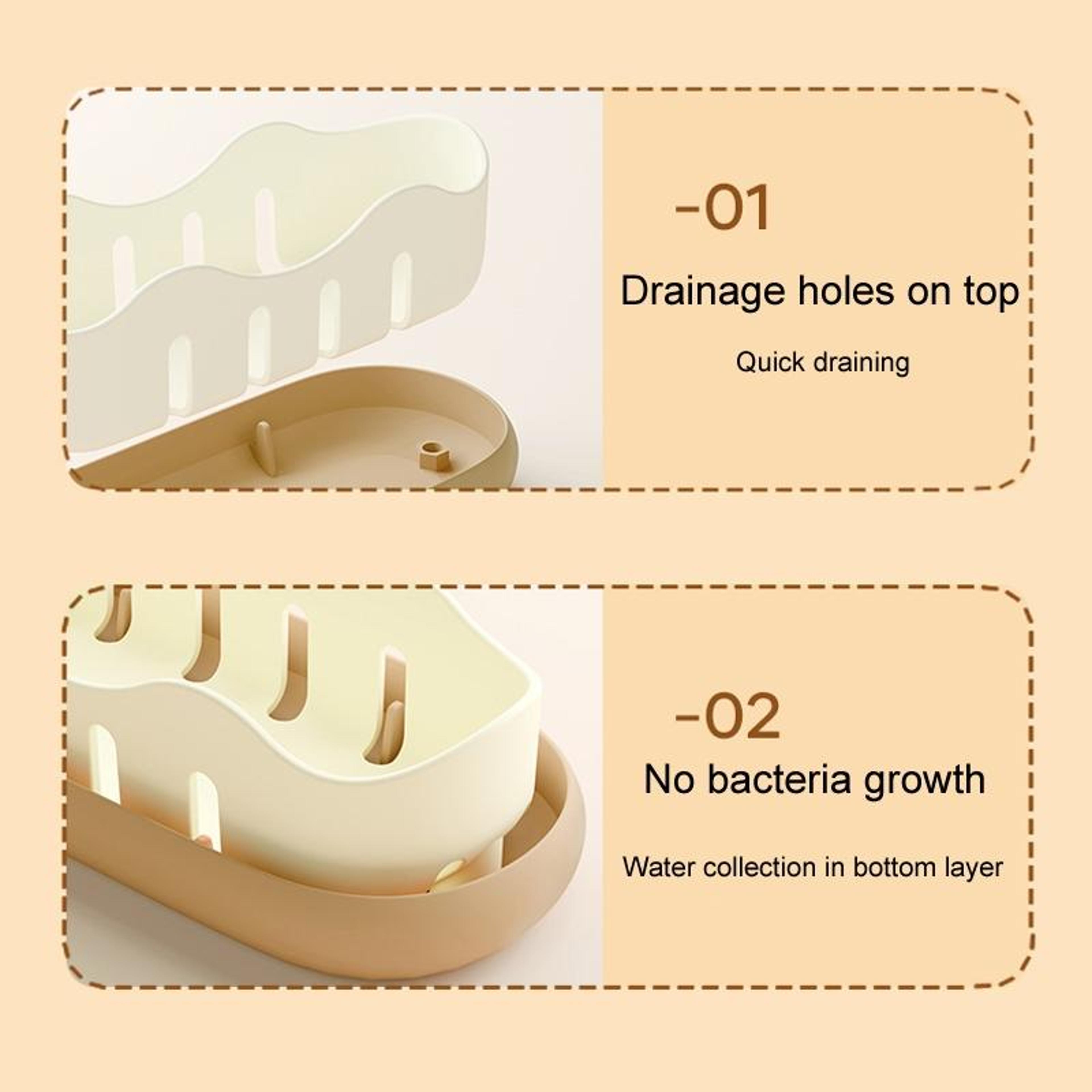 Portable Leakproof Soap Holder Travel Soap Case With Drain Tray Compact Soap Container 4