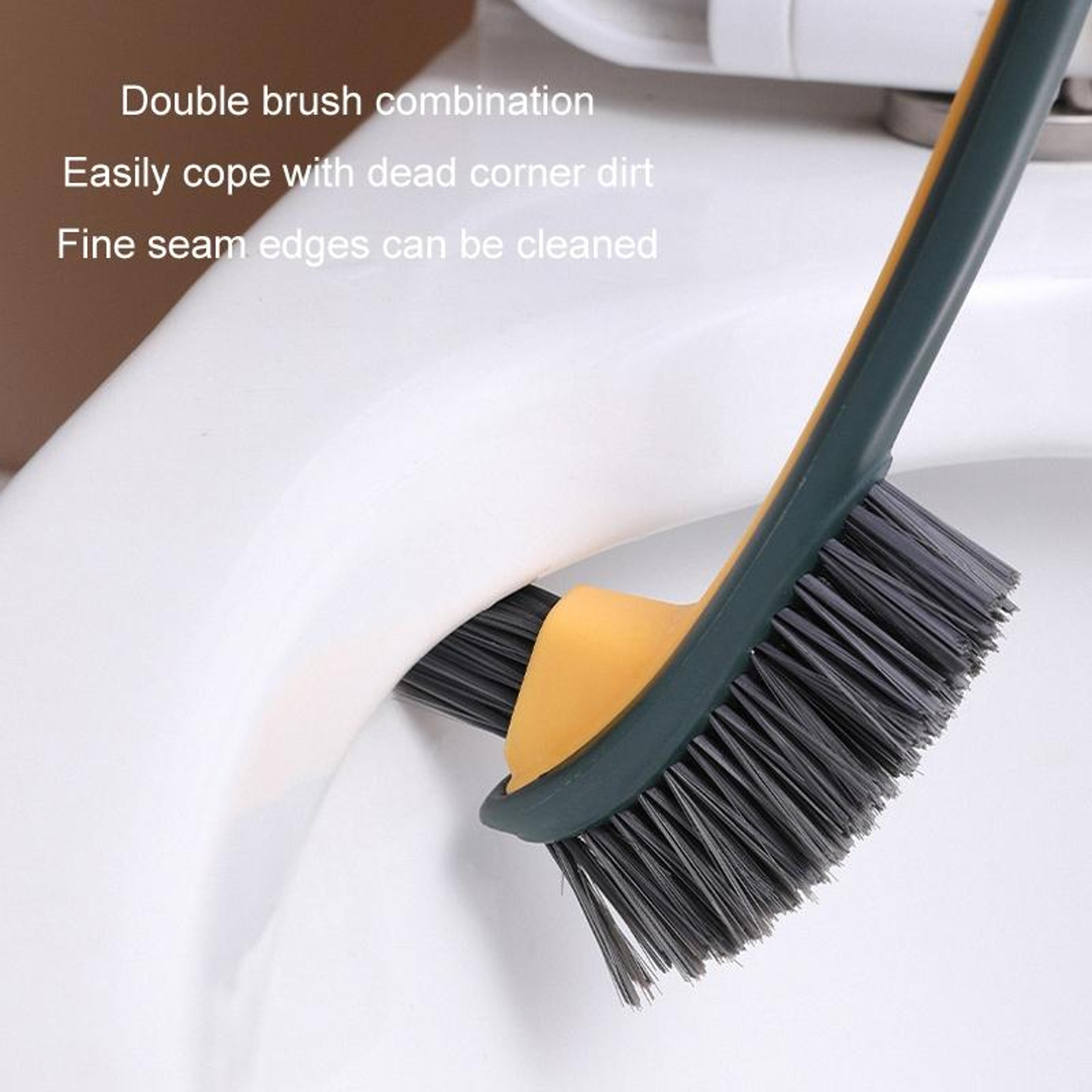 Double Sided Toilet Cleaning Brush With Long Handle  Crevice Detail Brush 3