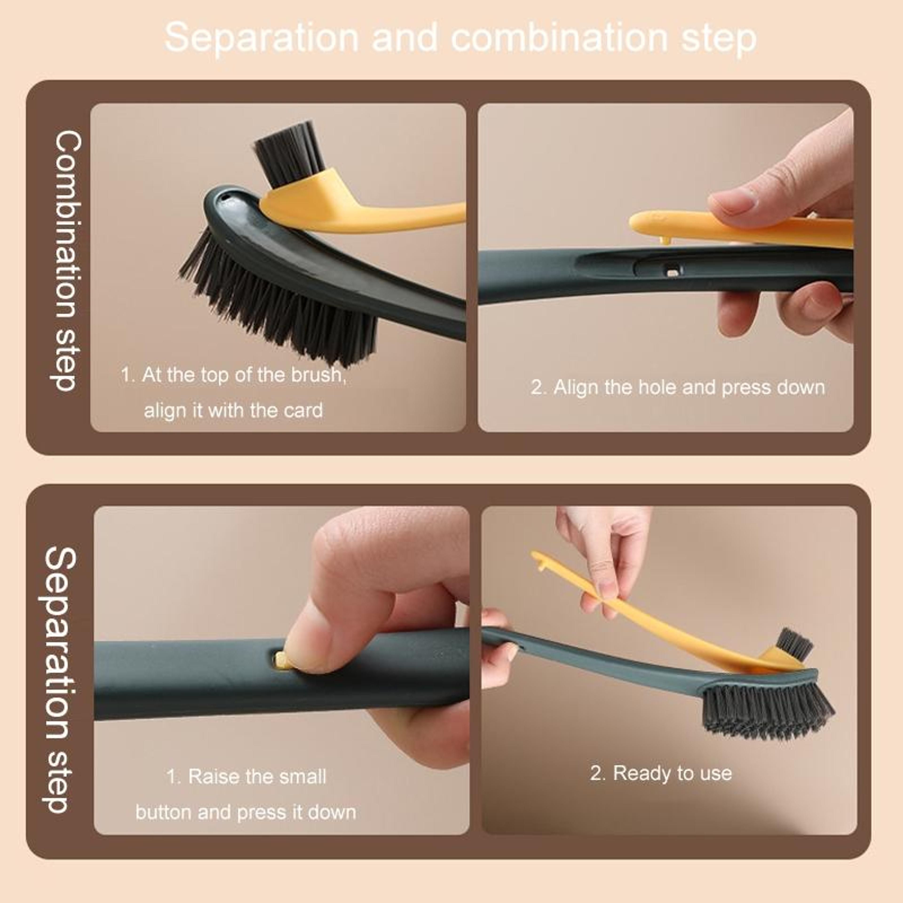 Double Sided Toilet Cleaning Brush With Long Handle  Crevice Detail Brush 10